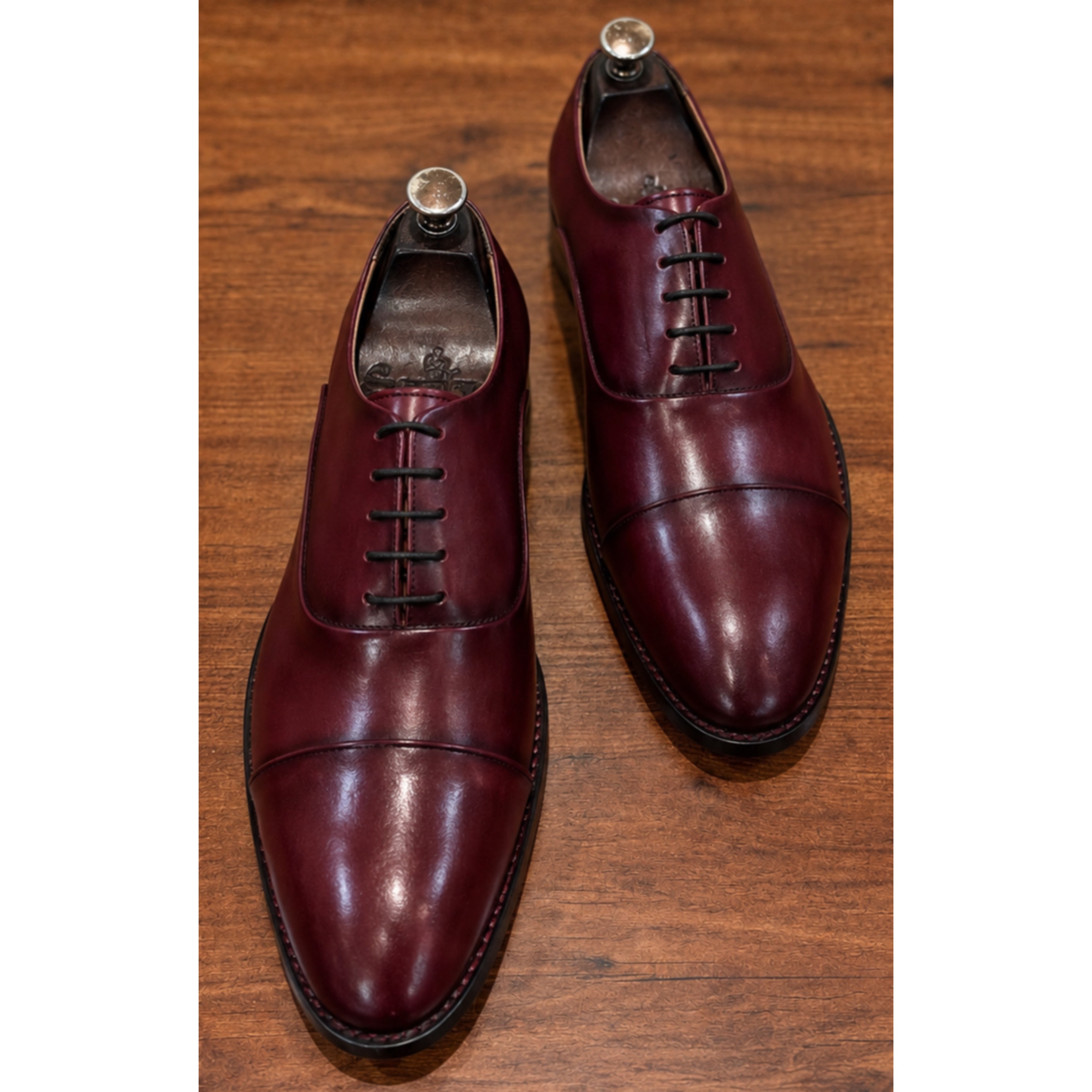 The Windsor Wholecut Oxford – Burgundy Patina