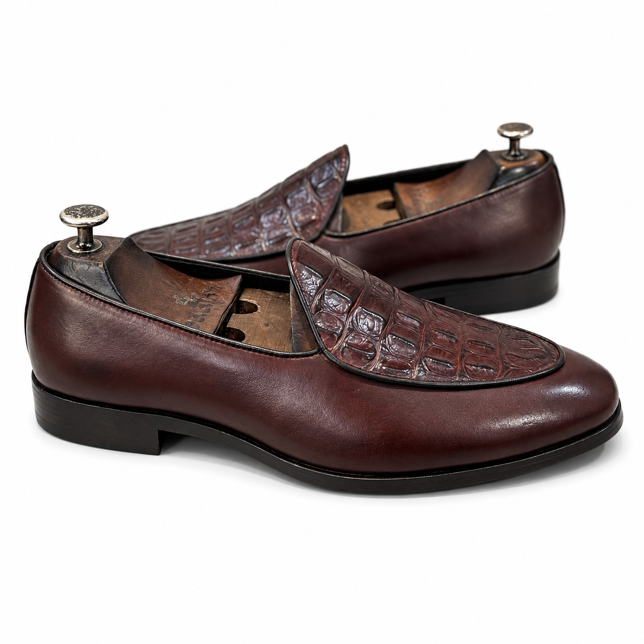 Belgian Loafers Brown Croco