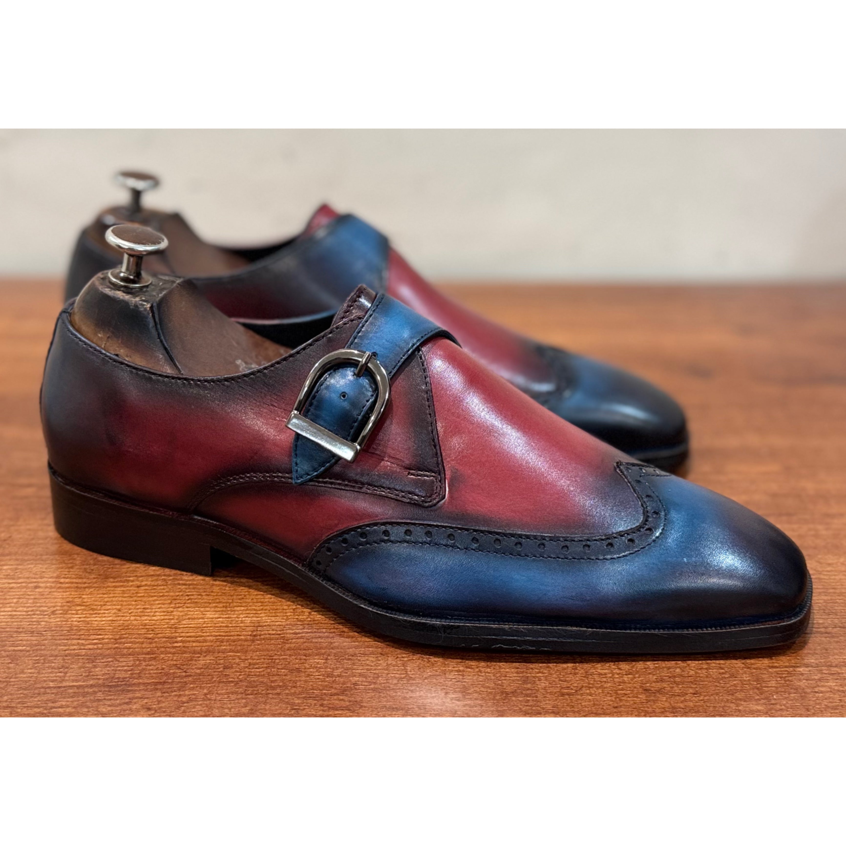 Single Monk Strap Hand Patina