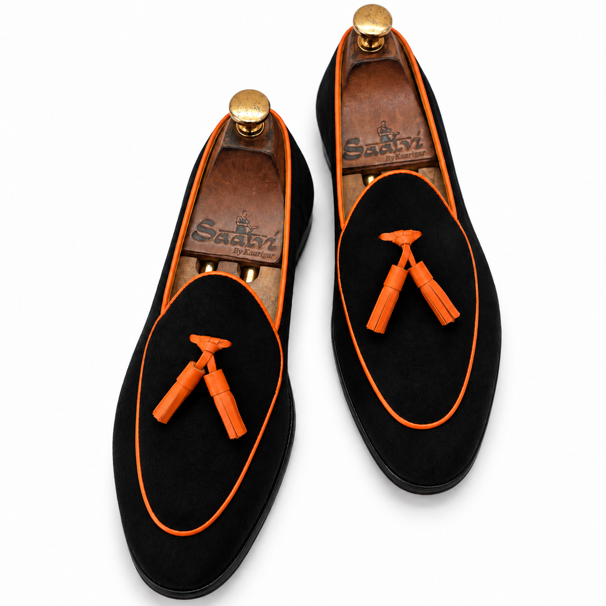 Noir Tangerine Tassel Loafers