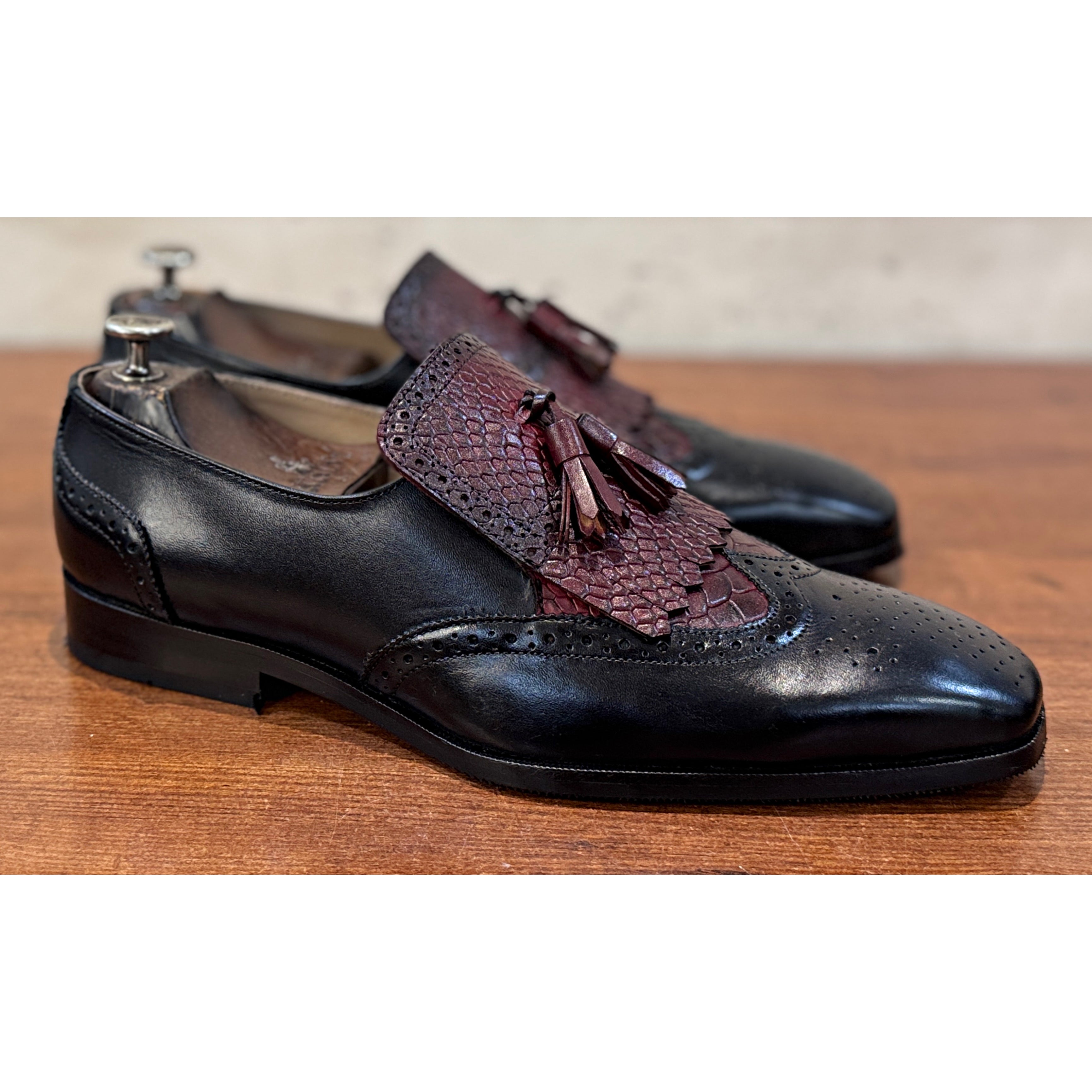Regal Python Tassel Loafers – Bordeaux