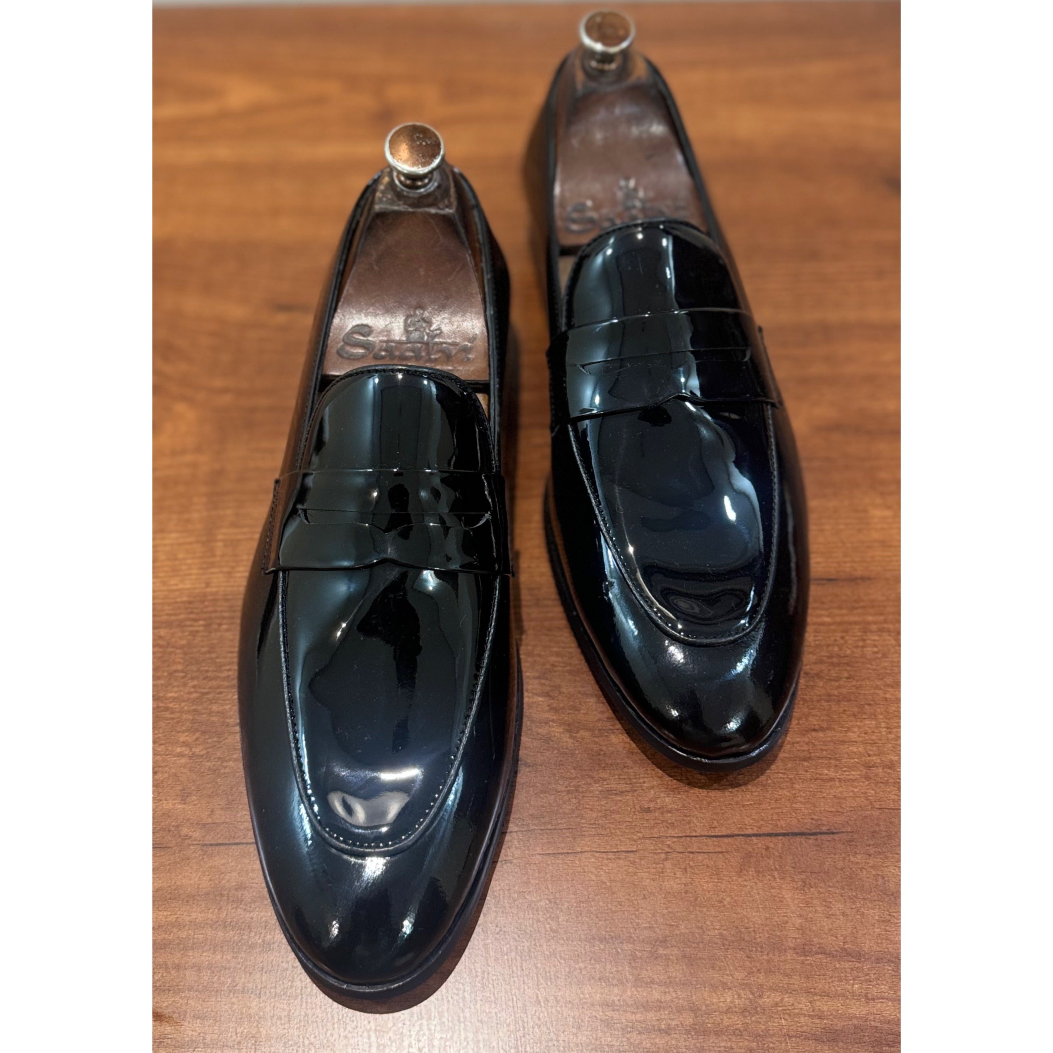 Patent Penny Loafers