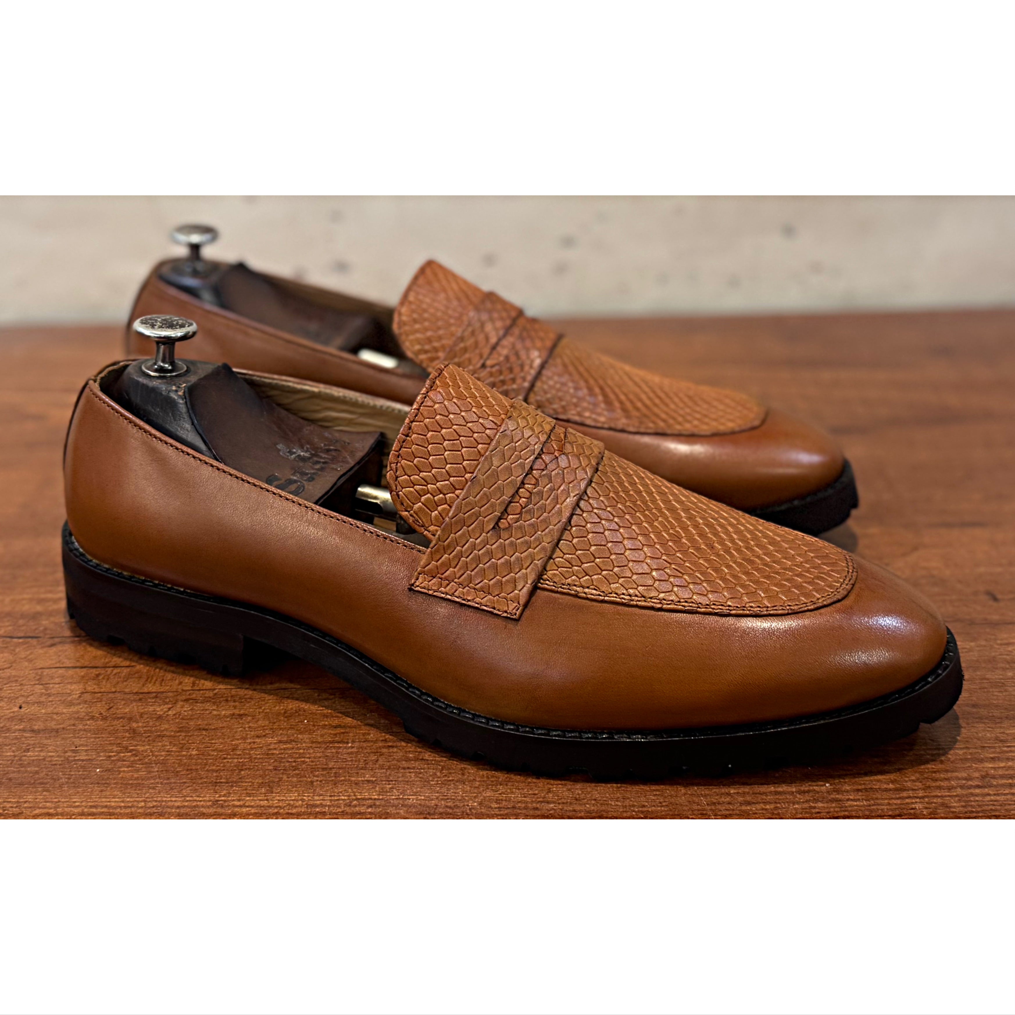 Tan Penny Loafers Light Weight Sole