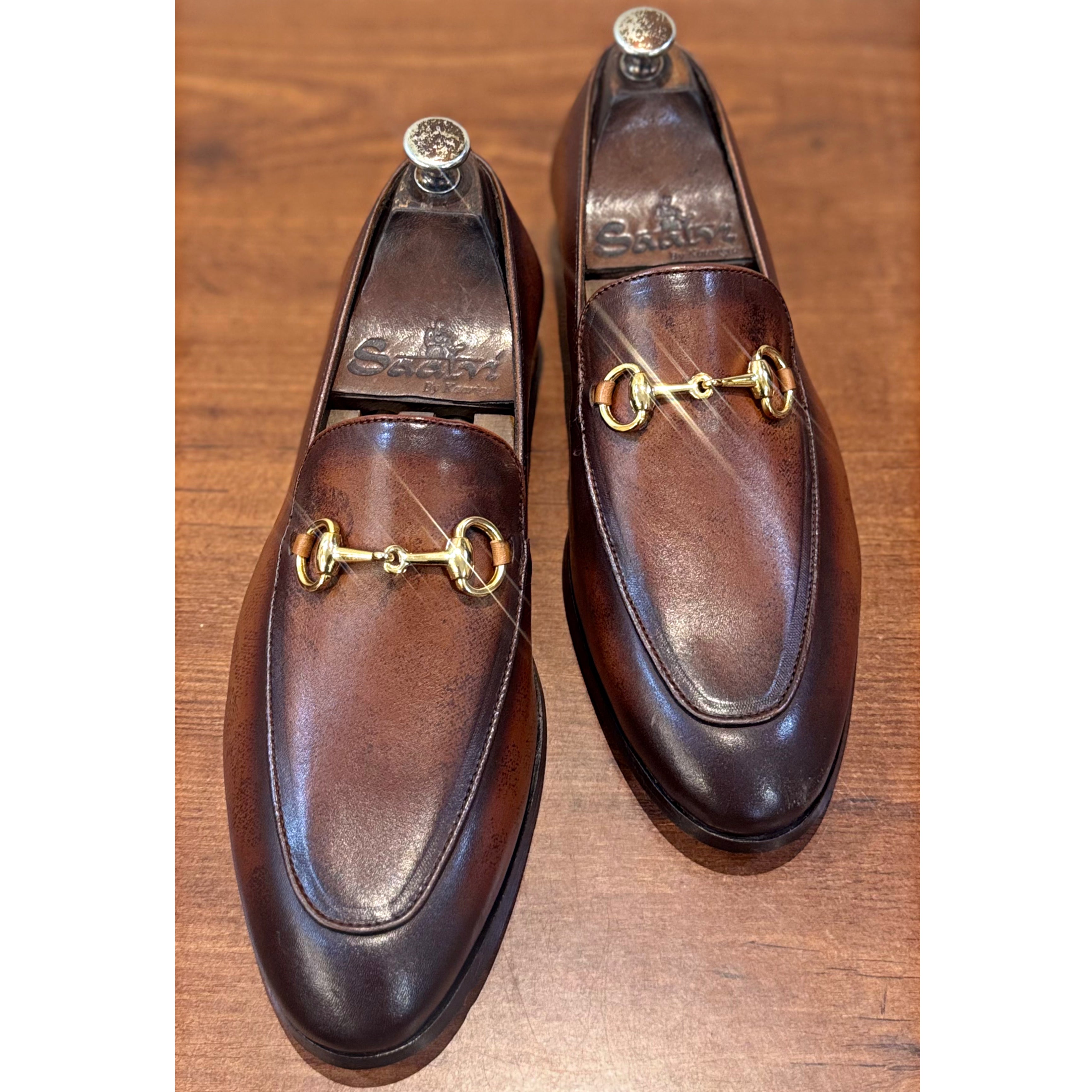 Horsebit Loafers Hand Patina Tan Brown