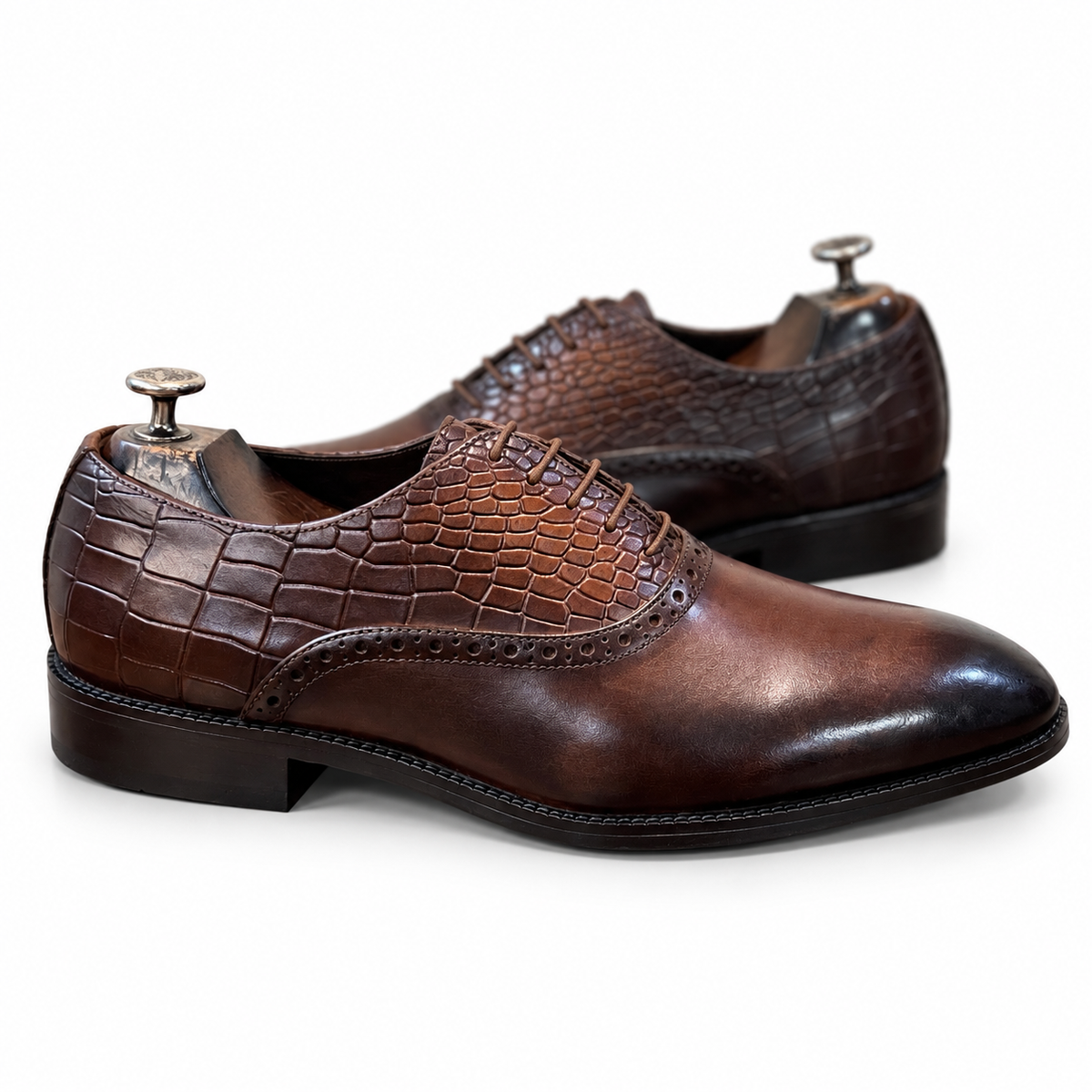 Cognac Reptile Verona Oxfords