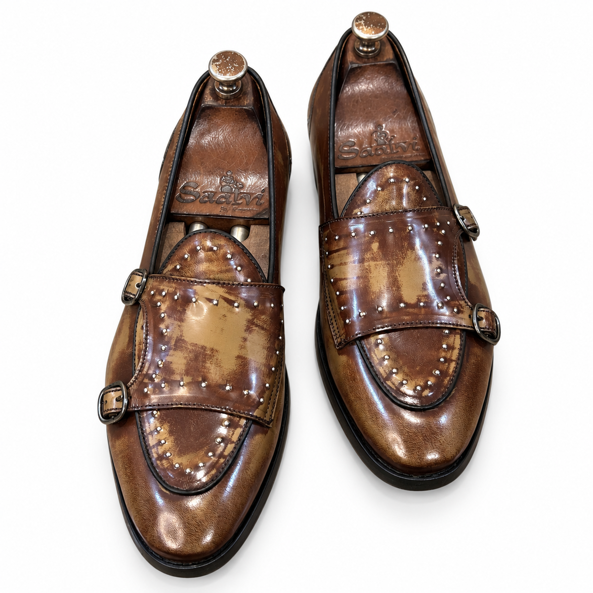 Antique Studded Double Monk Straps