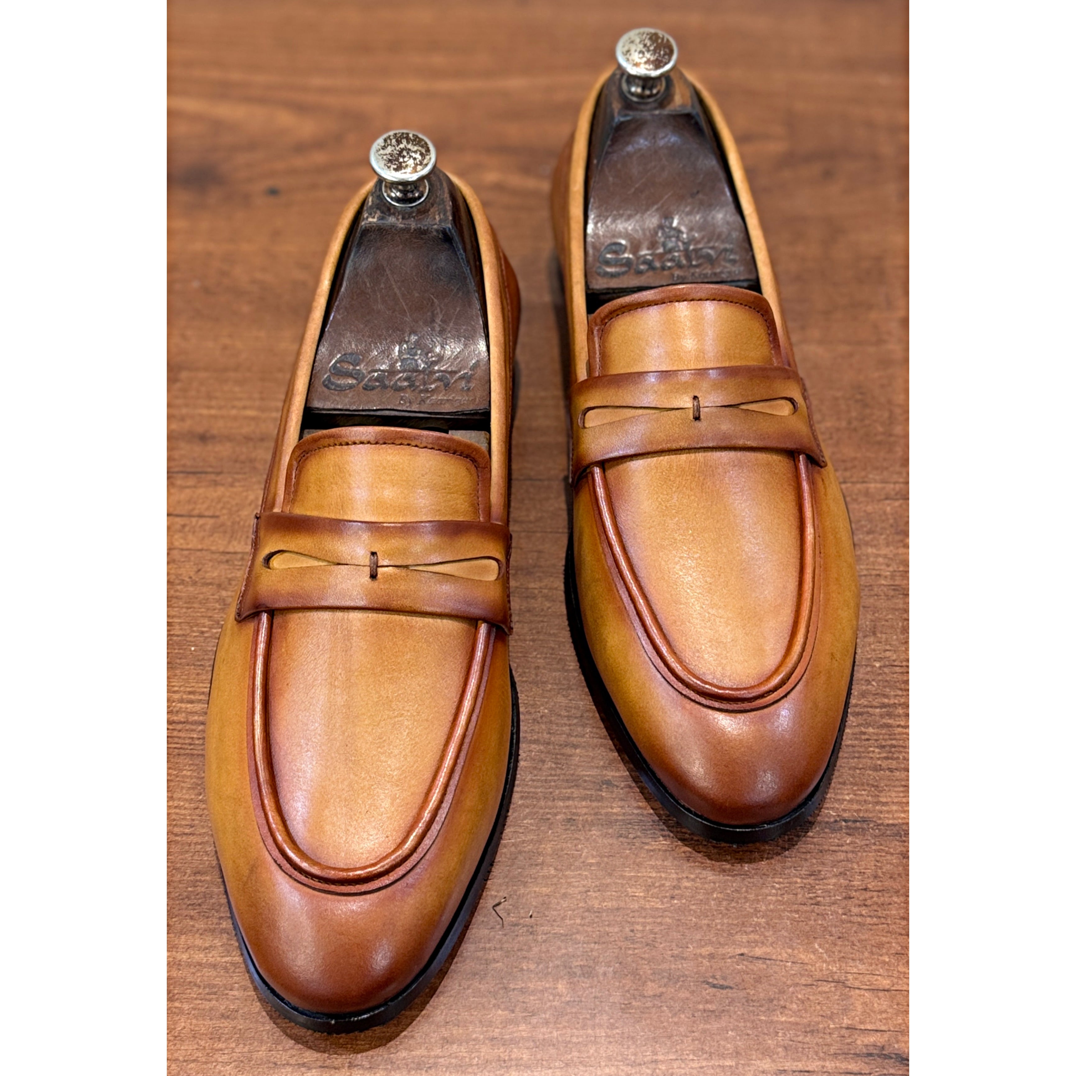 Classic Penny Leather Loafers – Tan Brown