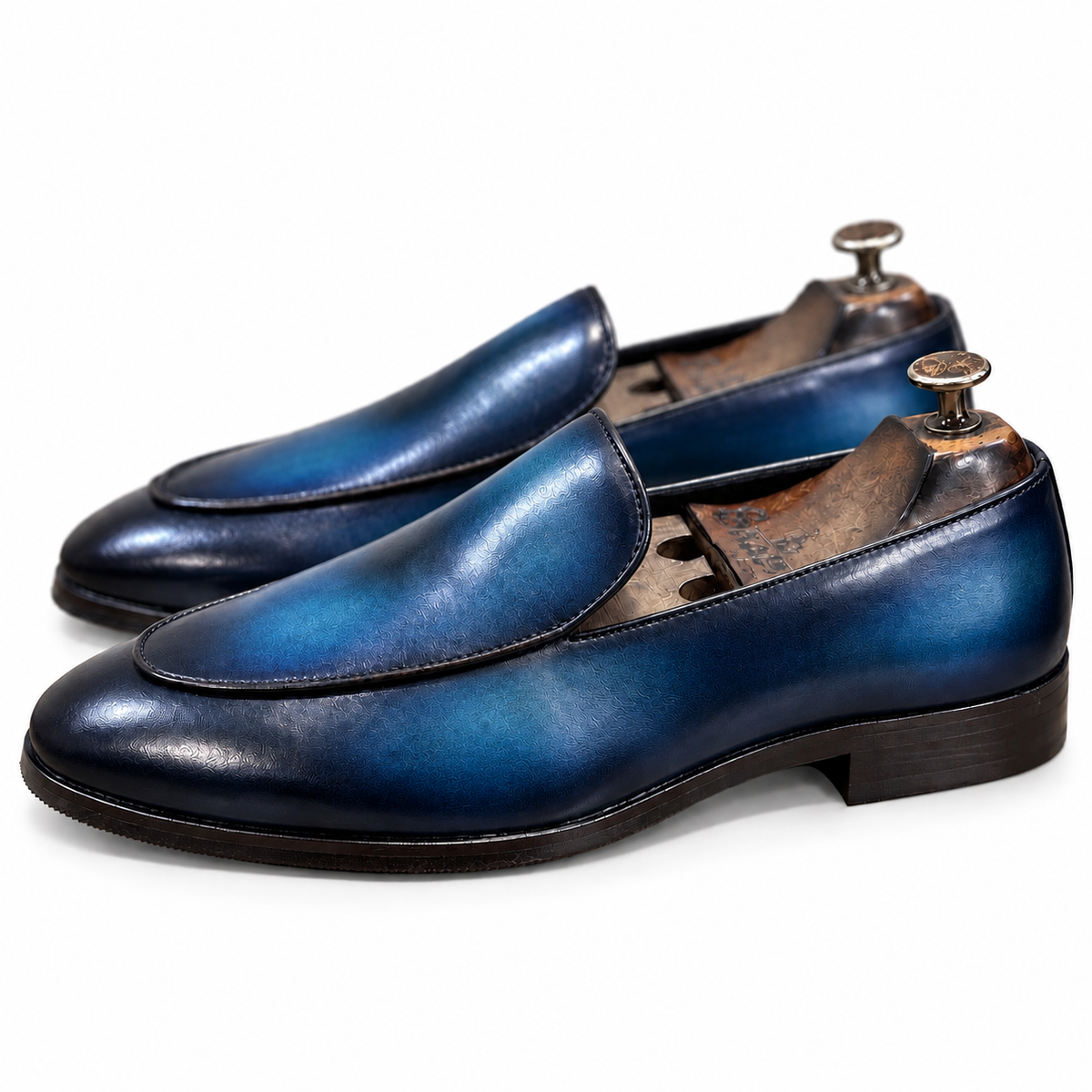 Midnight Azure Apron-Toe Loafers