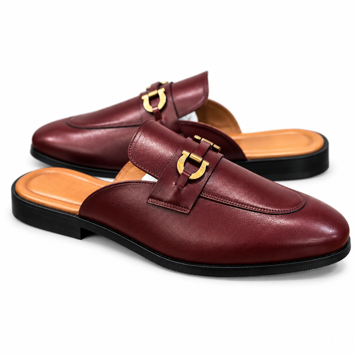 Bordeaux Regent Horsebit Mule Loafers – Burgundy Leather