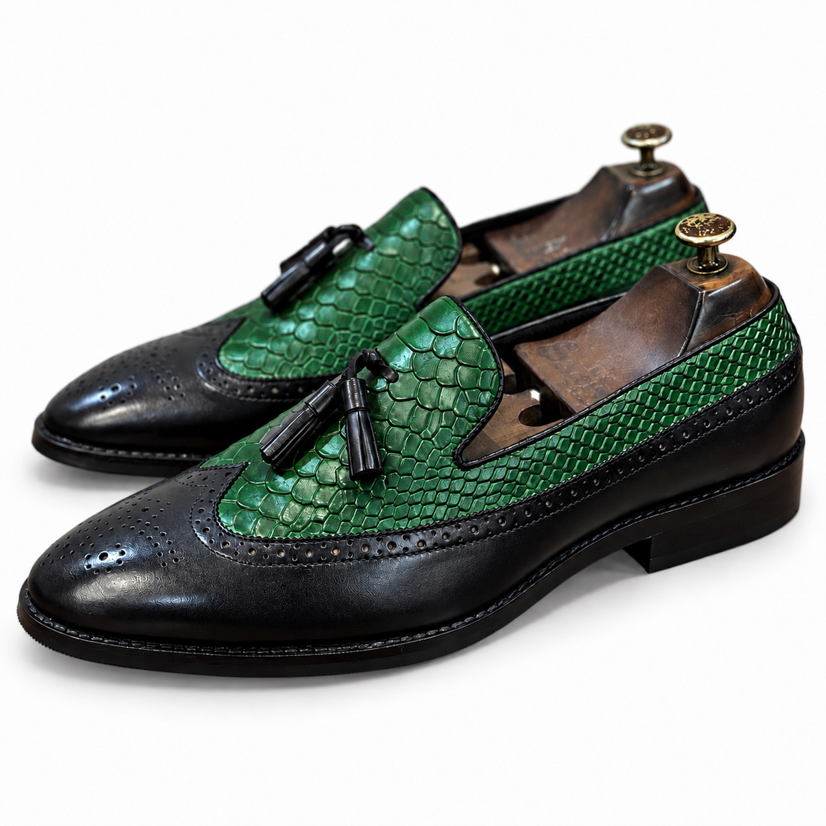 Emerald Noir Tassel Loafers