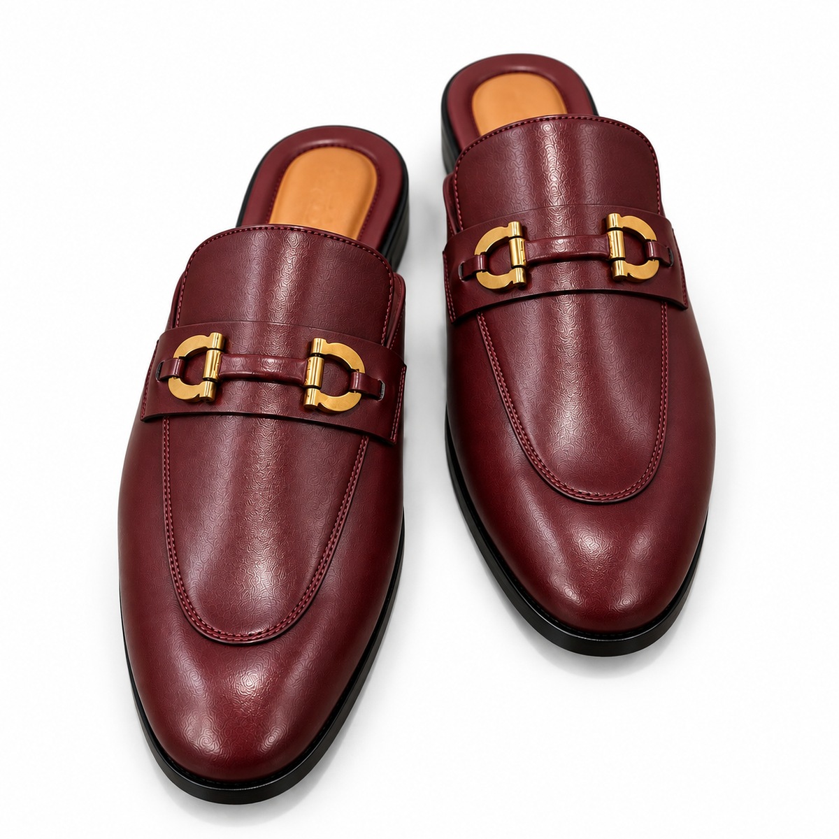 Bordeaux Regent Horsebit Mule Loafers – Burgundy Leather