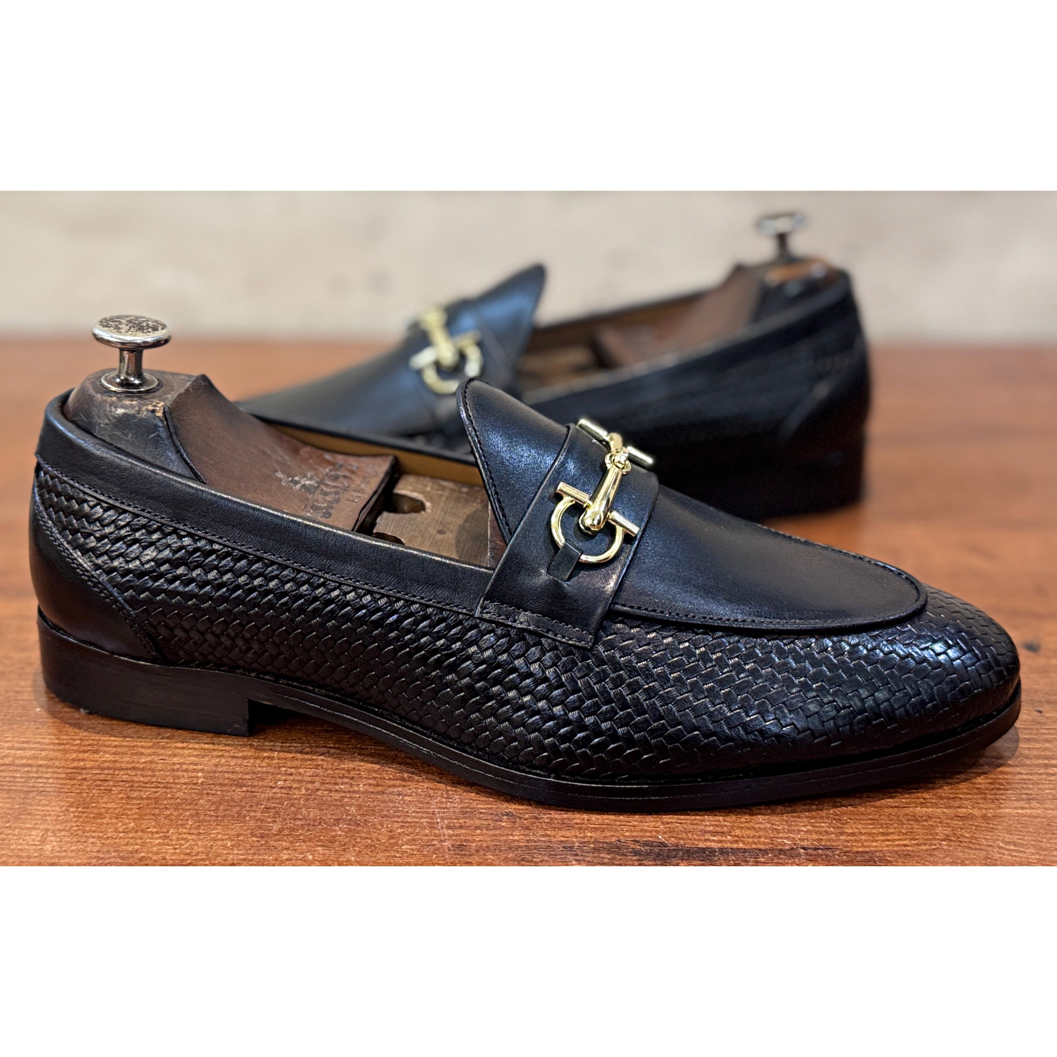 Imperial Black Woven Horsebit Loafer
