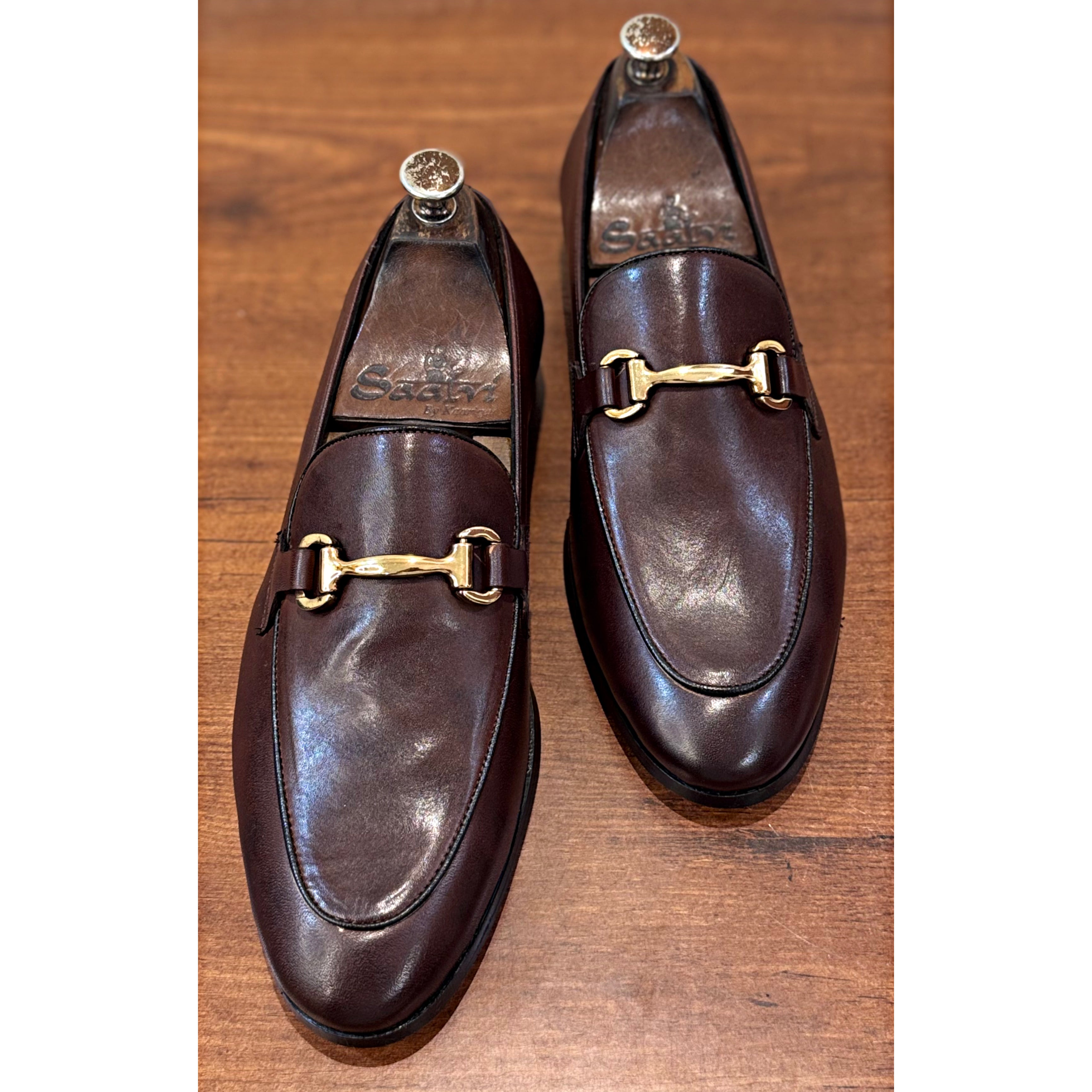 Brown Loafers With Metal Buckle