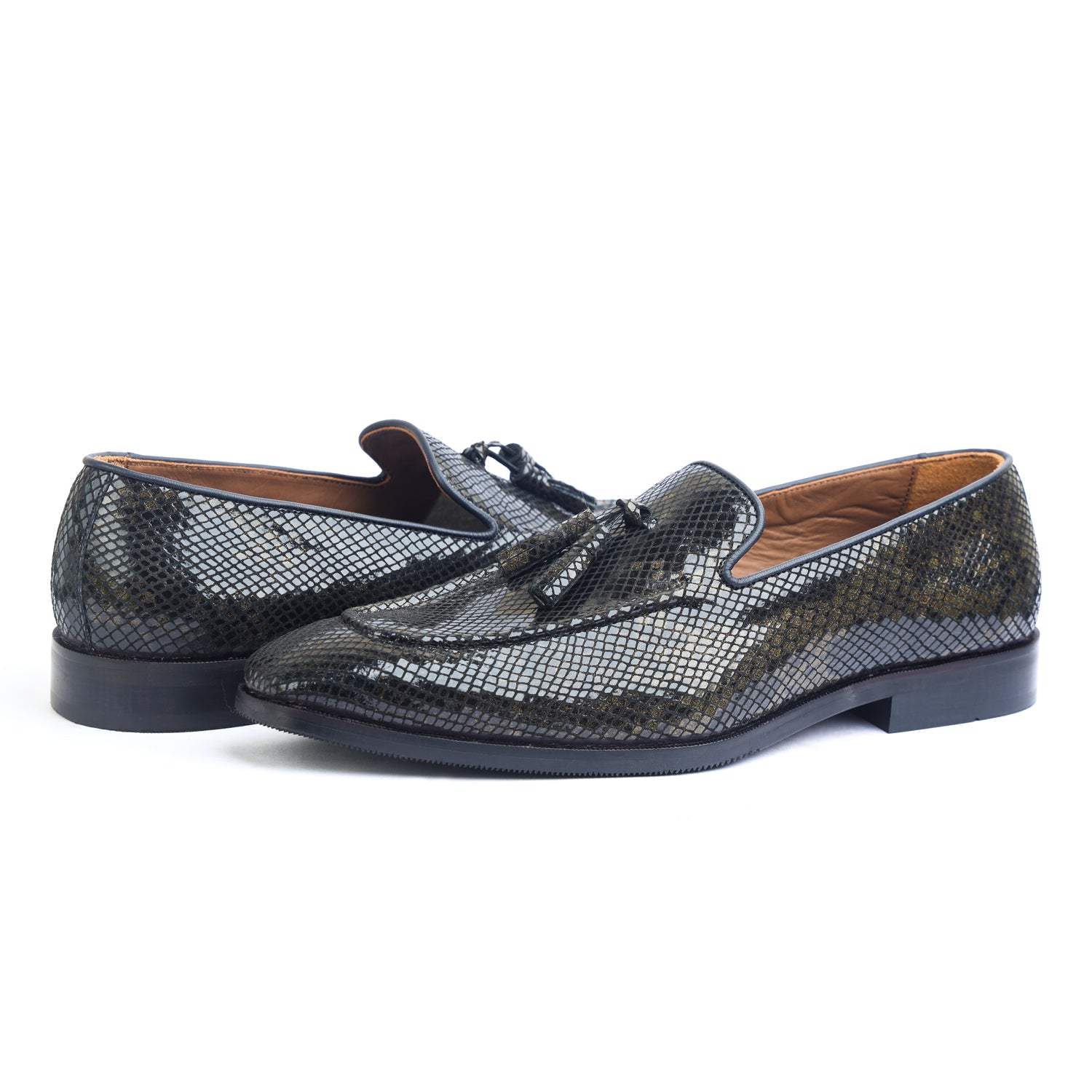 Snake Foil Loafers With Tassels