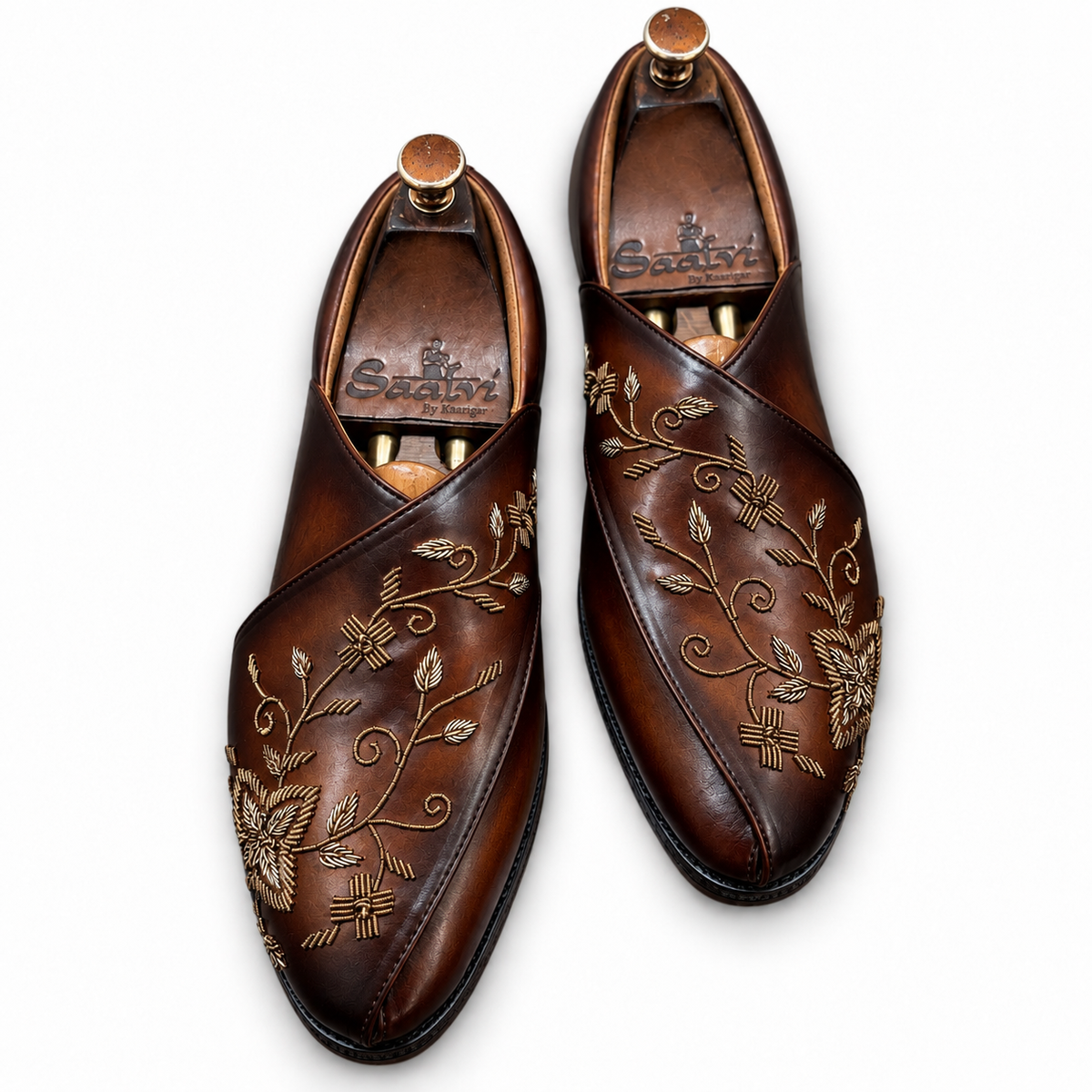 Mahogany Zari Peshwari Sandals