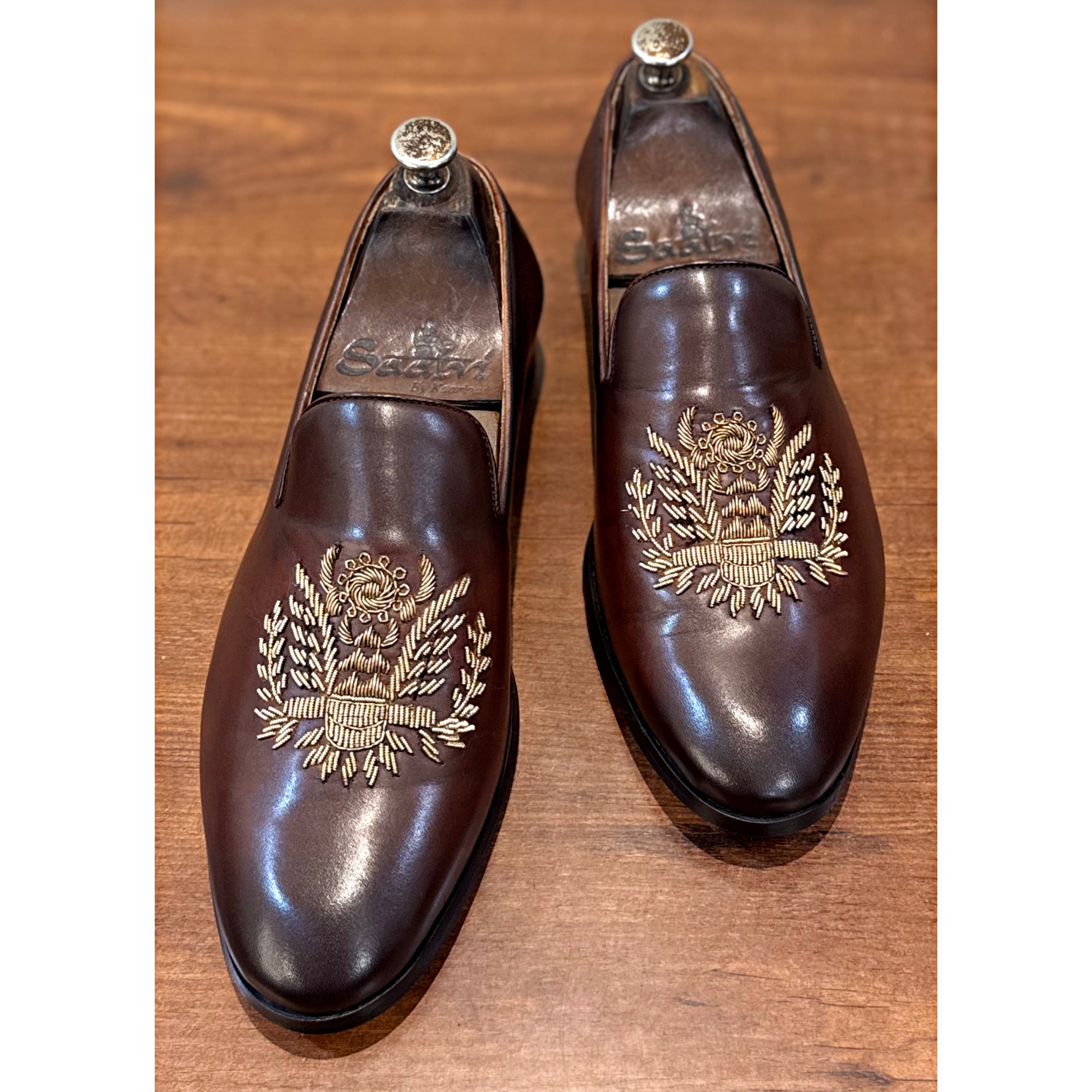 Imperial Eagle Zardosi Slip-On – Dual Tone Brown