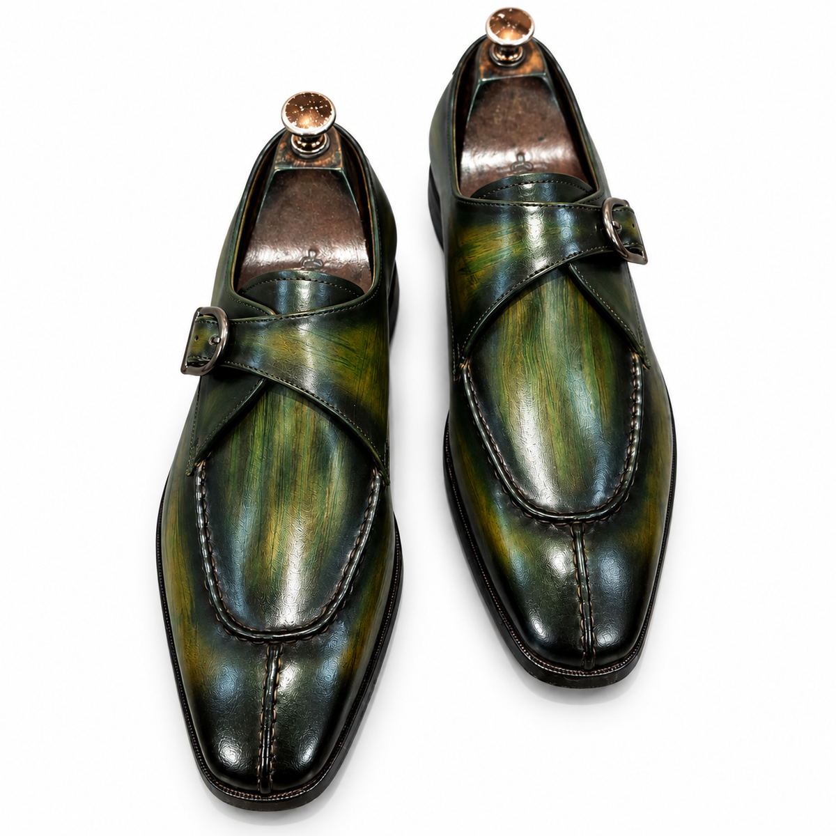 Verde Imperiale Patina Single Monk Shoes