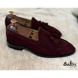 Bordo Suede Loafers With Tassels