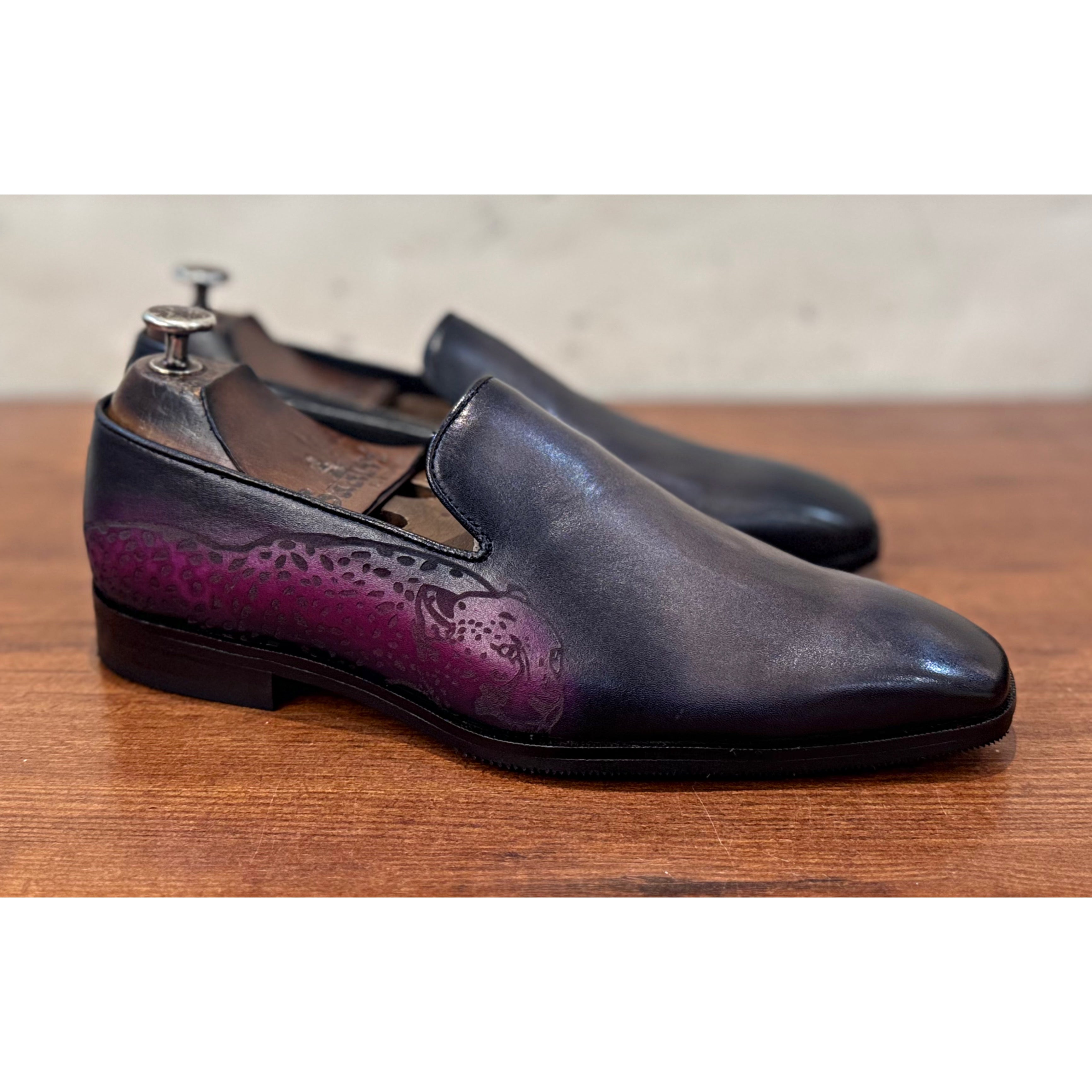 Grey Hand Patina Loafers Tiger