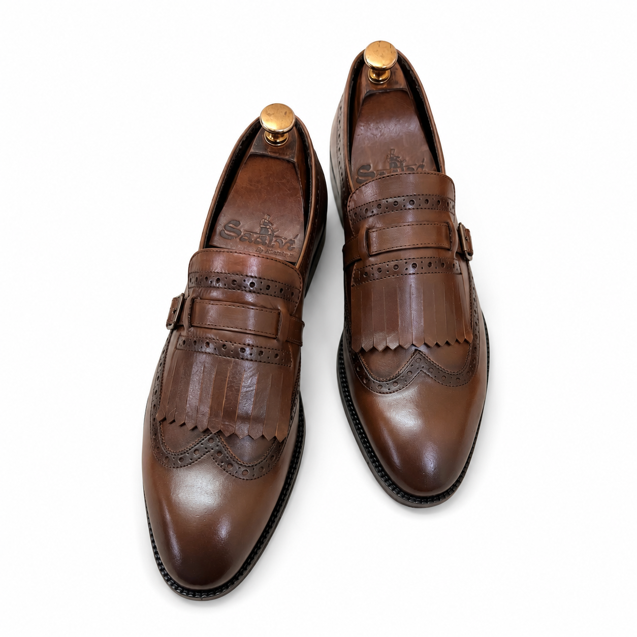Walnut Royale Kiltie Monk Loafers