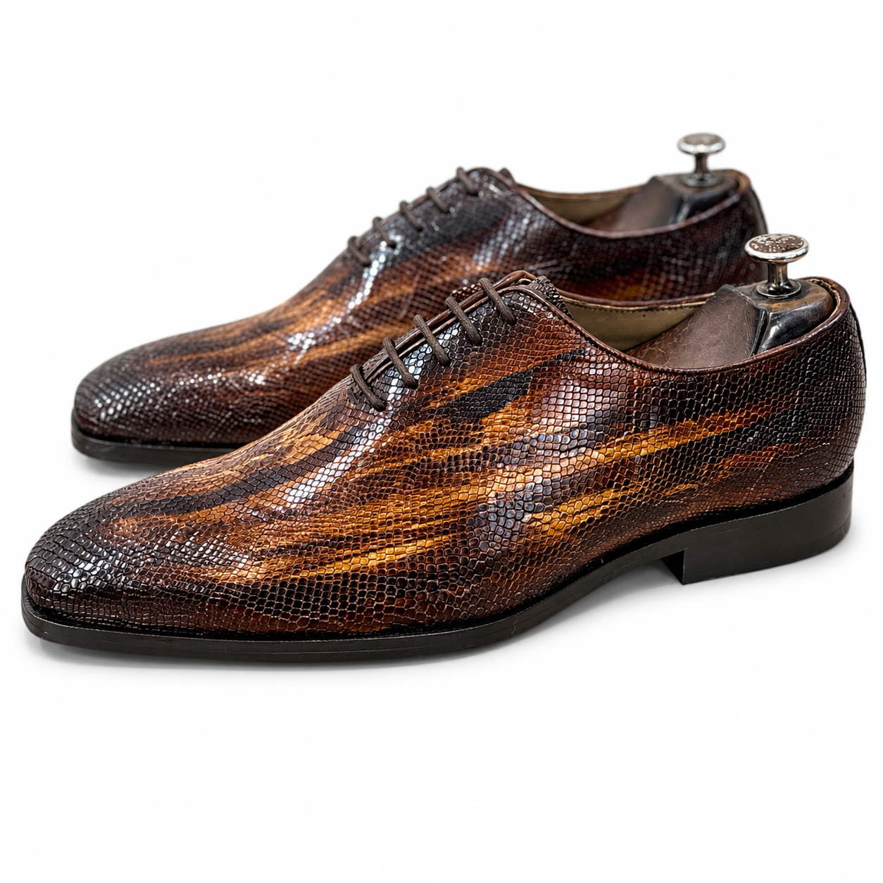 Imperial Marrone Lizard Oxford Shoes
