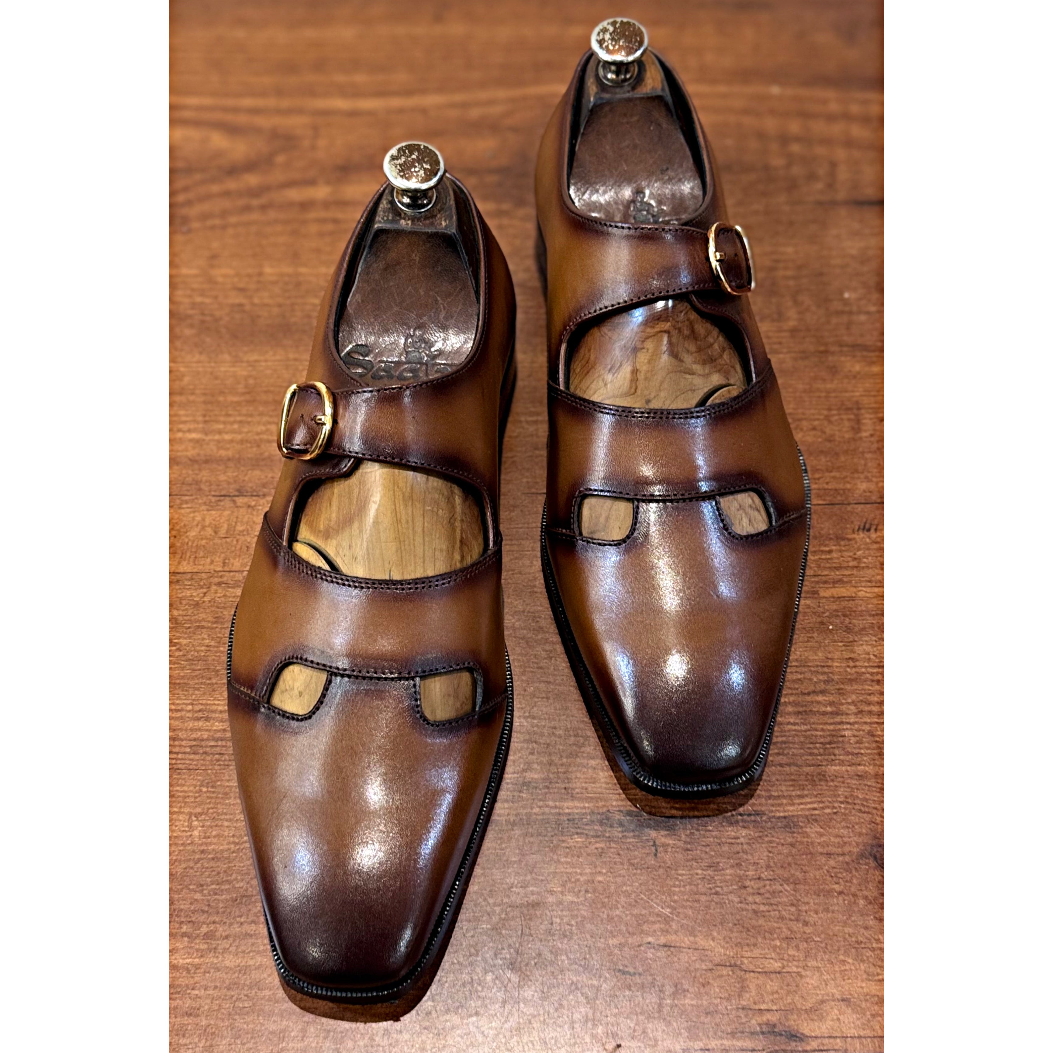 Tan Mirror Glossed Sandals