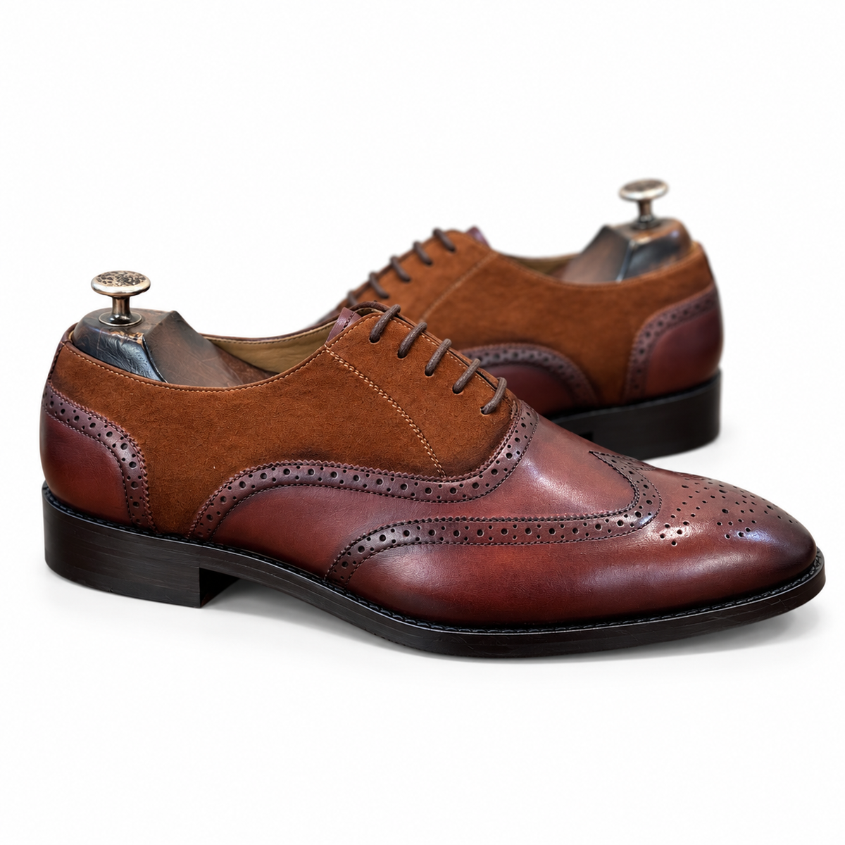 Havana Two-Tone Wingtip Oxfords