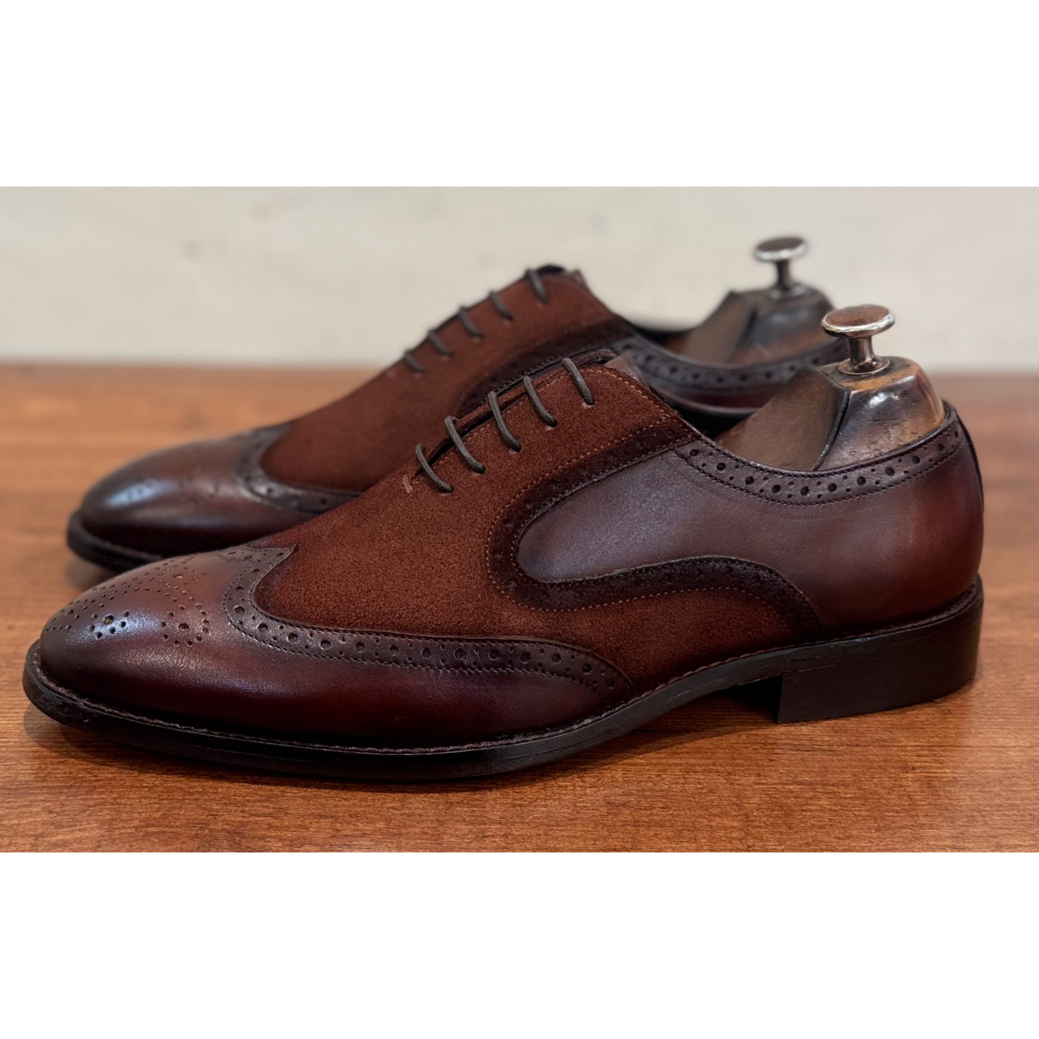 Brown Wingtip Two Tone Oxfords