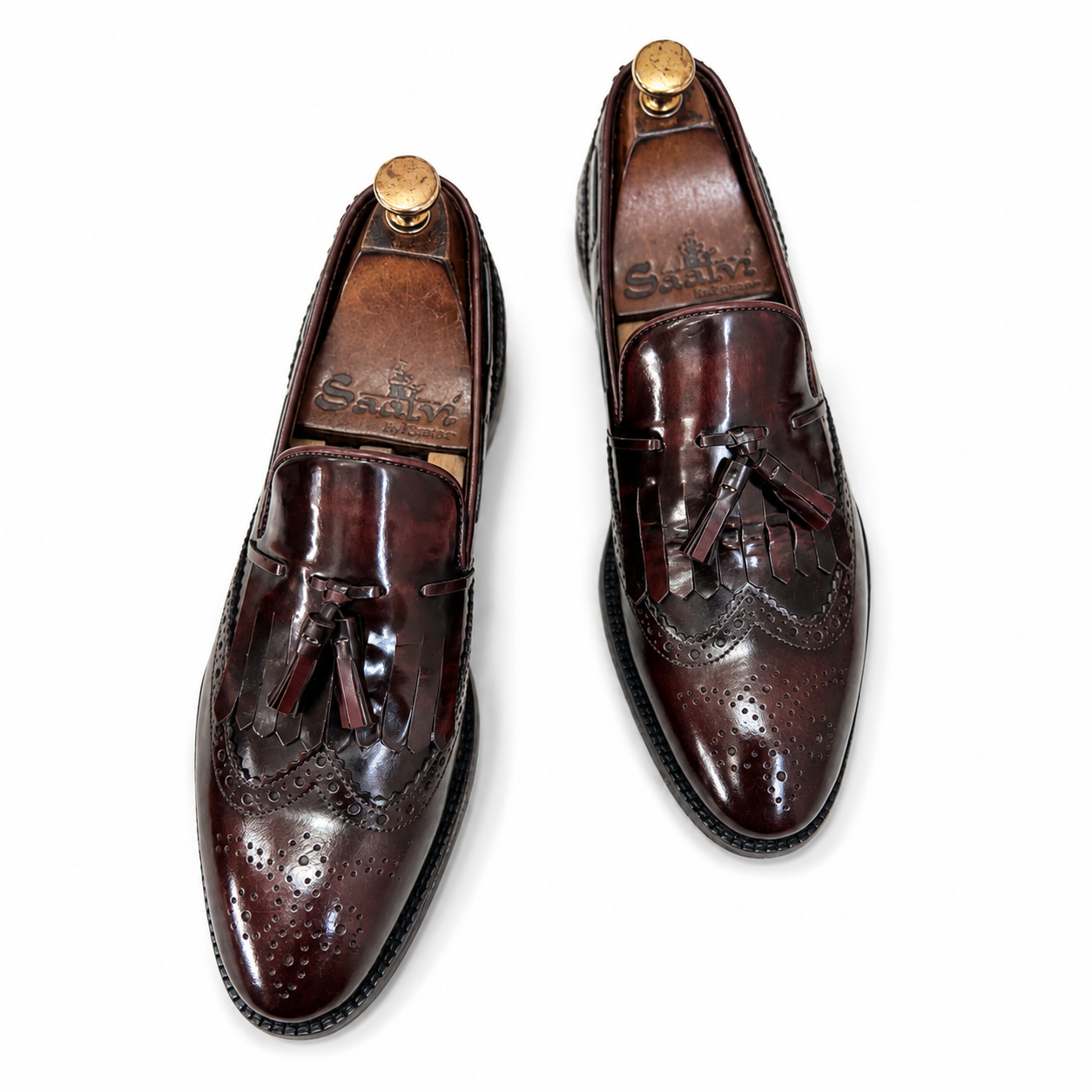 Saalvi Regent Bordeaux Tassel Brogue Loafers