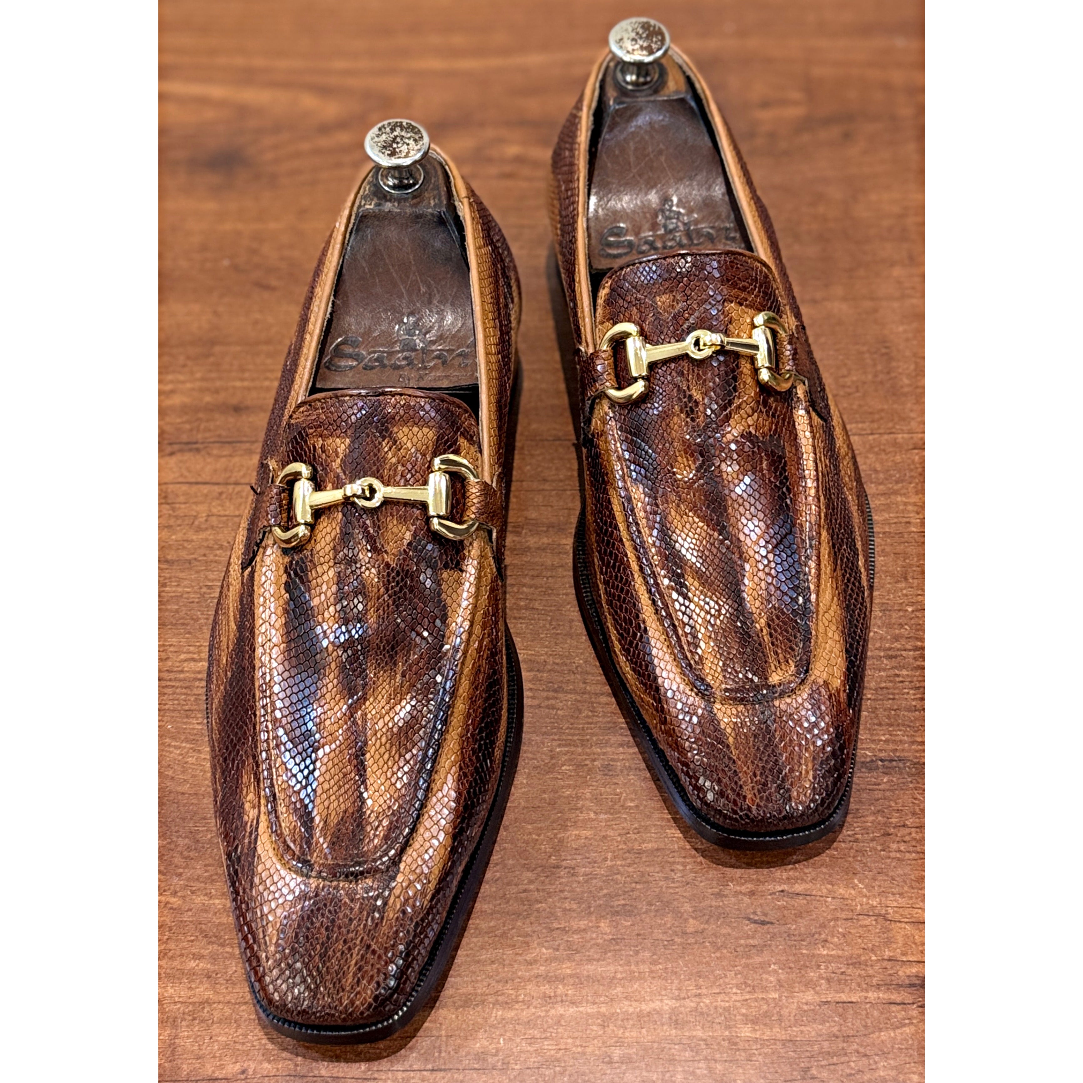 The Savannah Gold – Cognac Python Horsebit Loafers