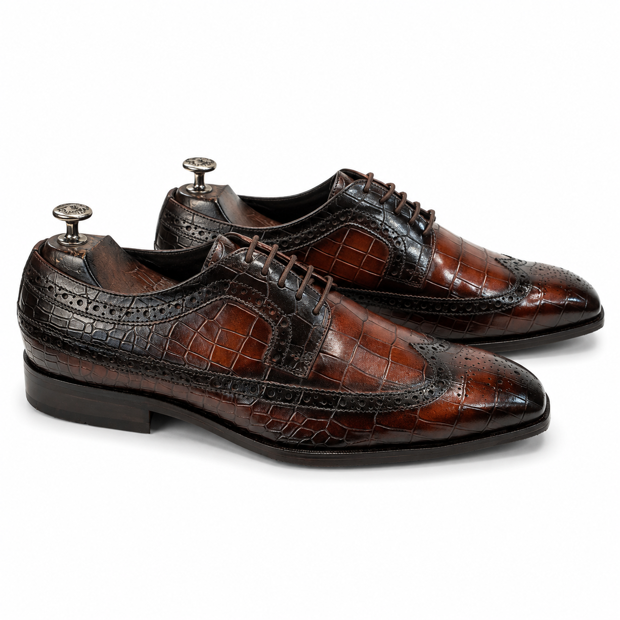Saalvi Aureon Regent Croc-Embossed Brogue