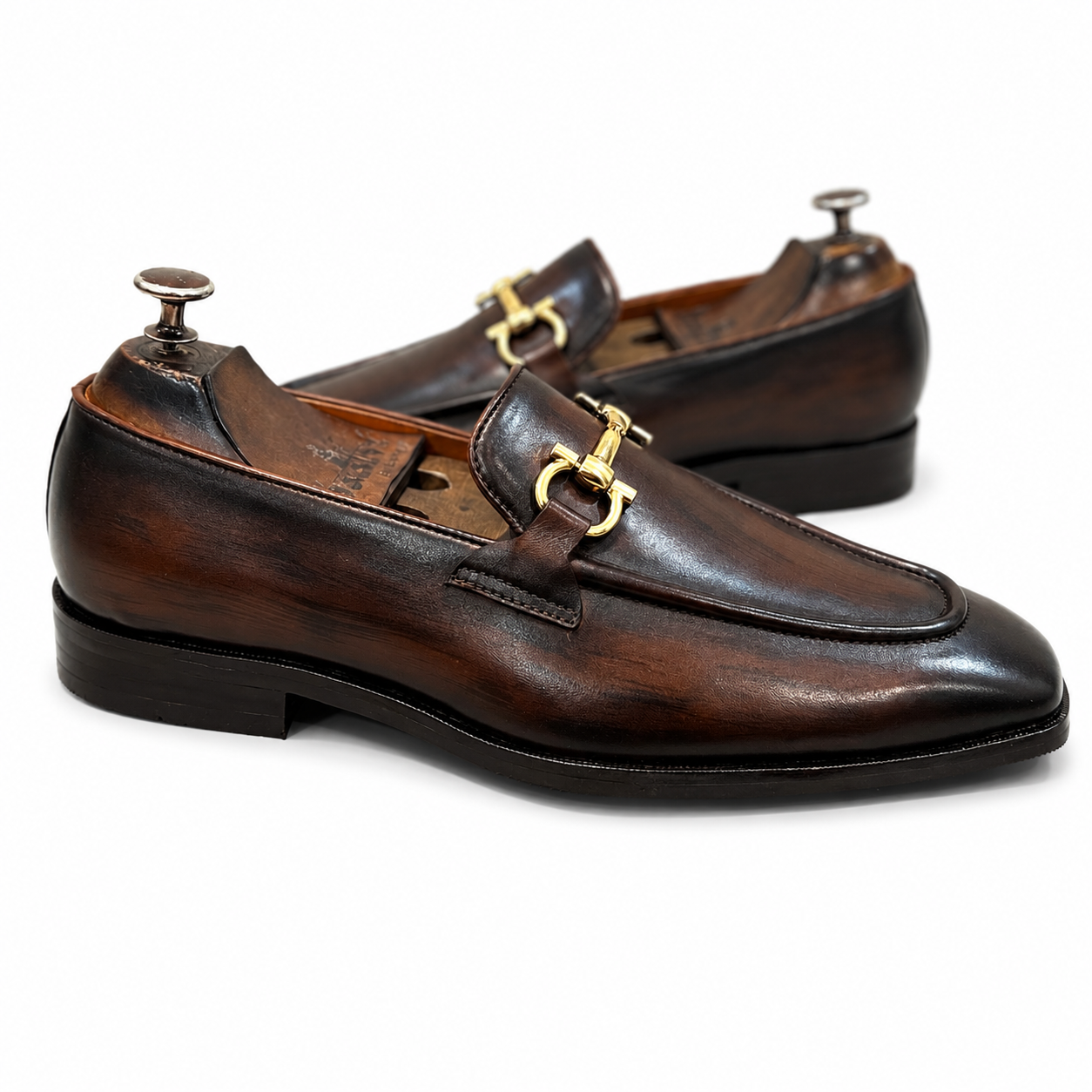 Brown Wood Finished Loafers - T