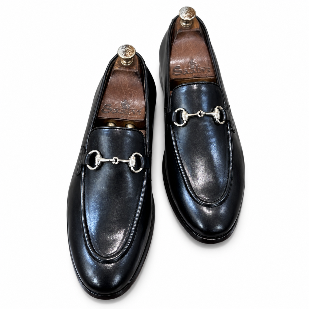 Noir Sovereign Silver Horsebit Loafer
