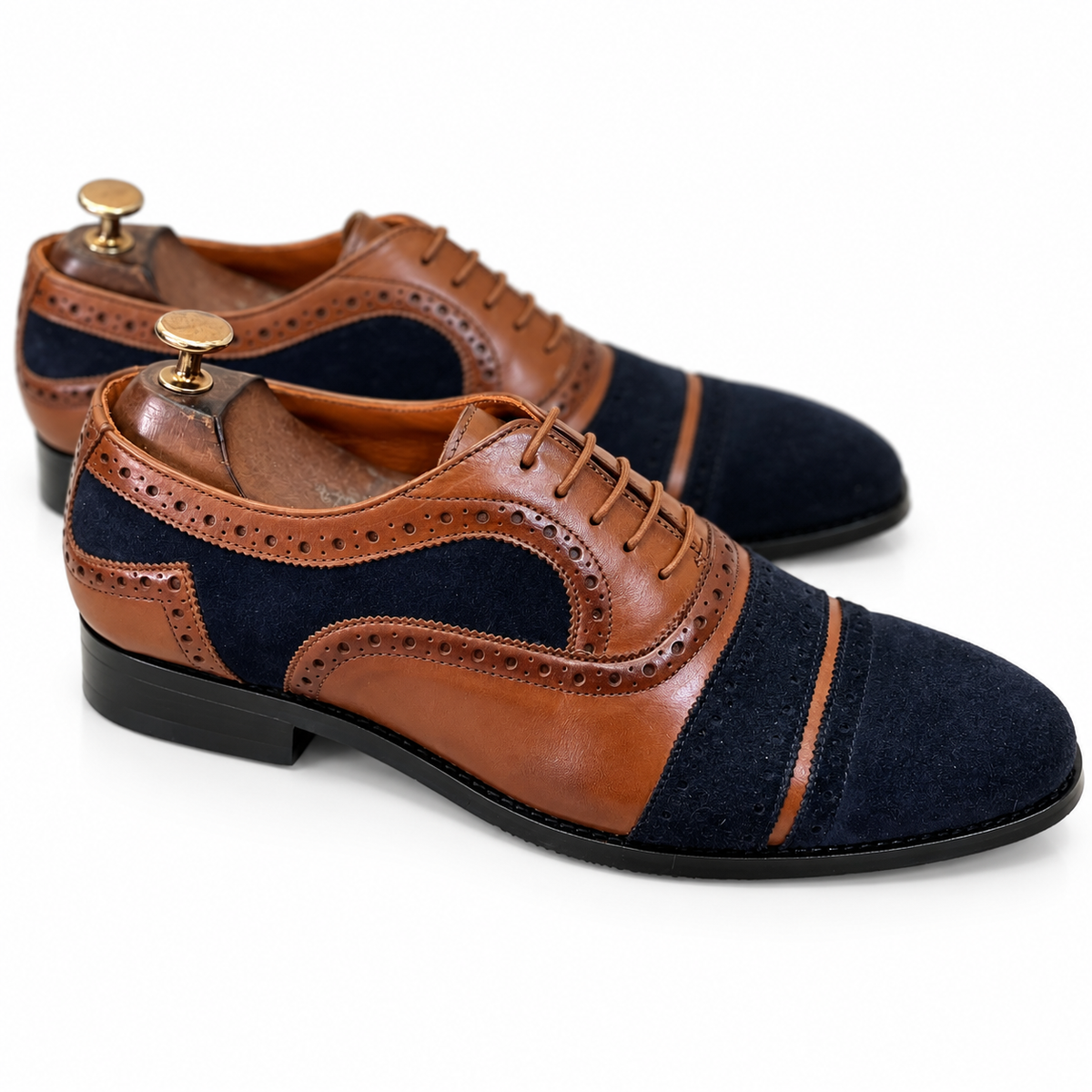 Marino Cognac Wingtip Brogue Shoes