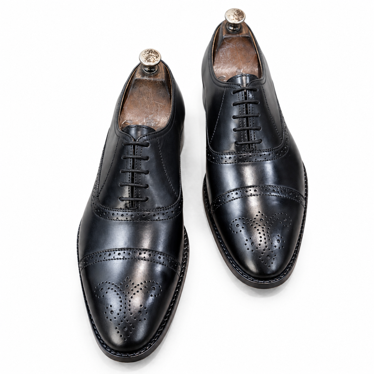 Saalvi Sovereign Black Wingtip Brogue Oxford Shoes