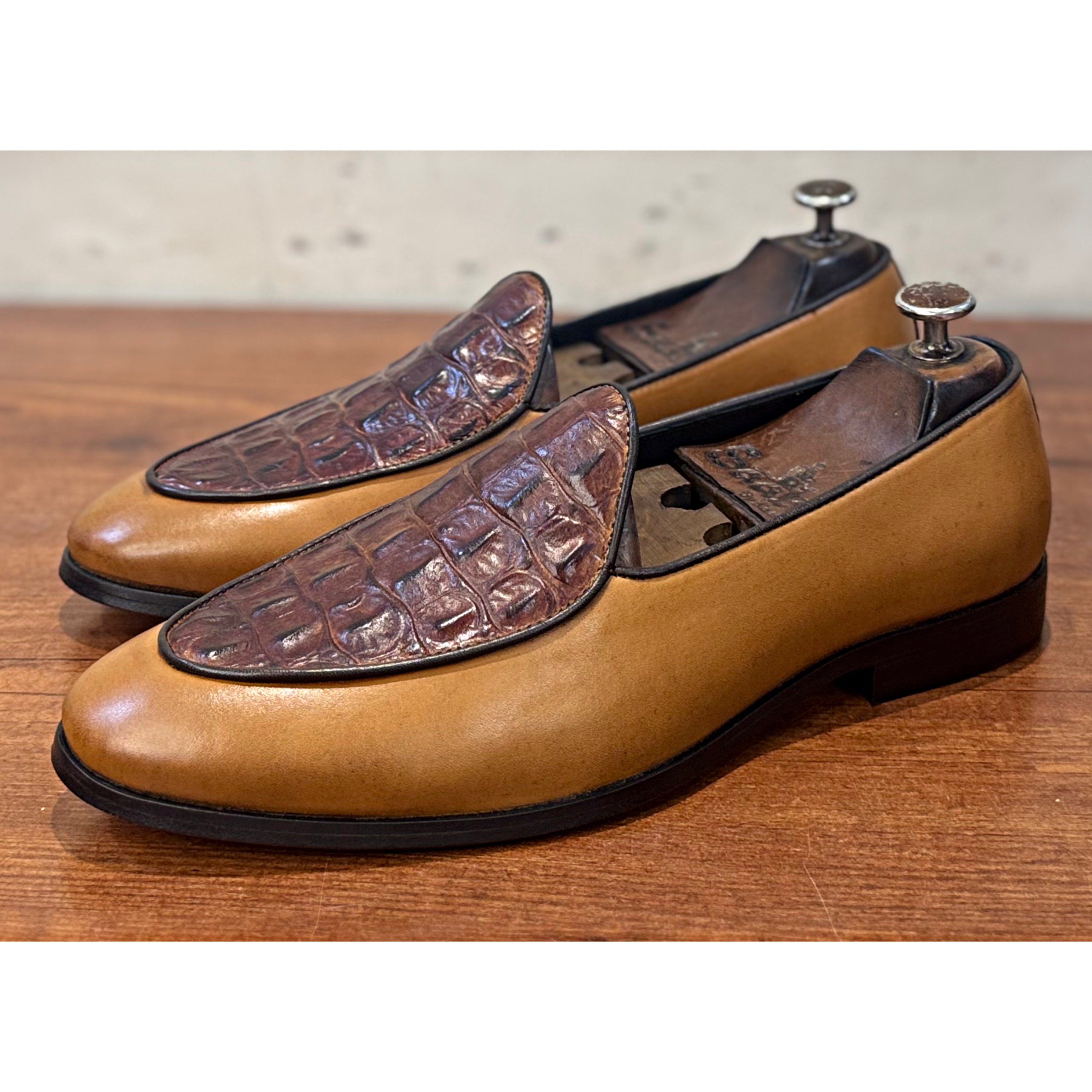 Belgian Loafers Croco Tan