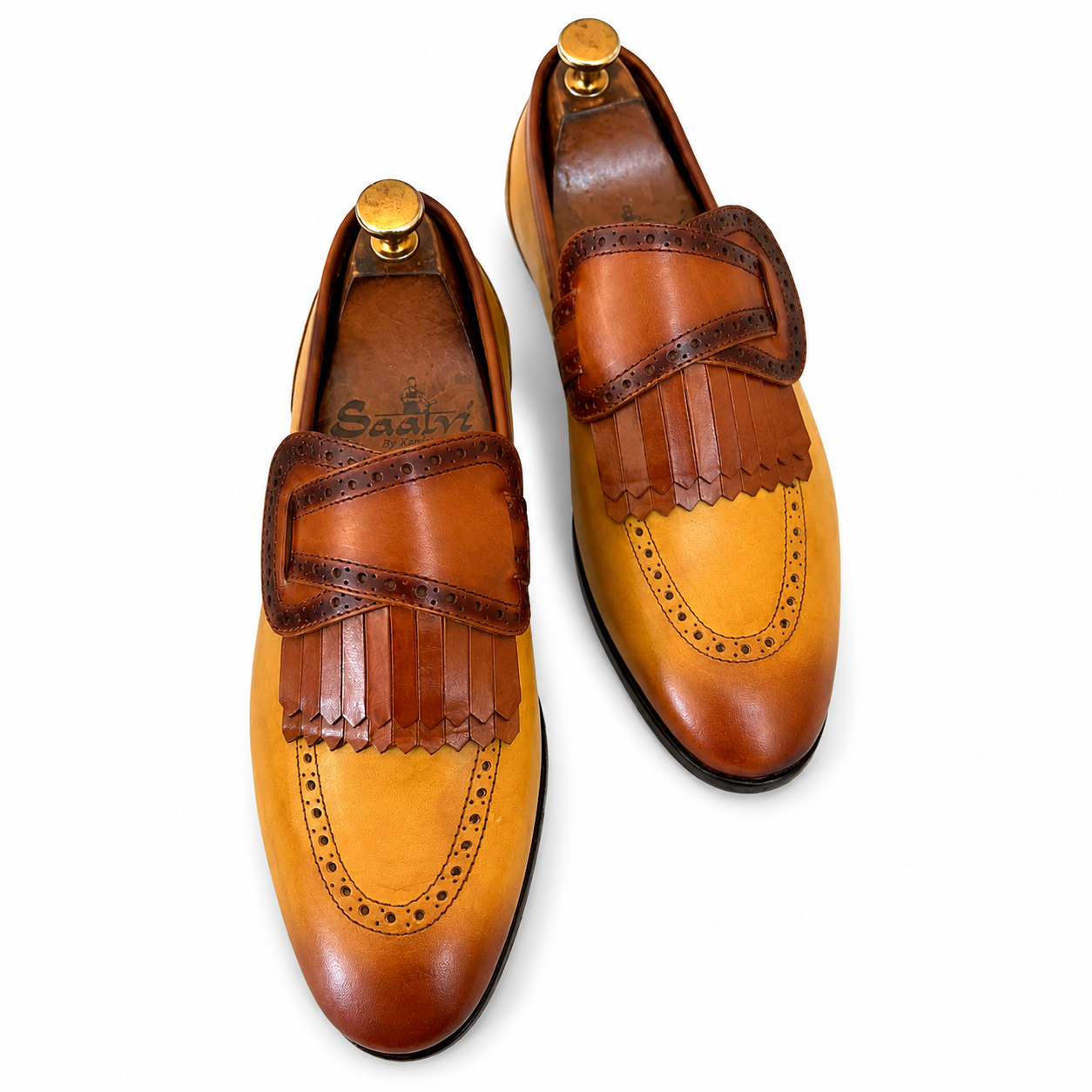 Butterfly Loafers With Fringes Tan