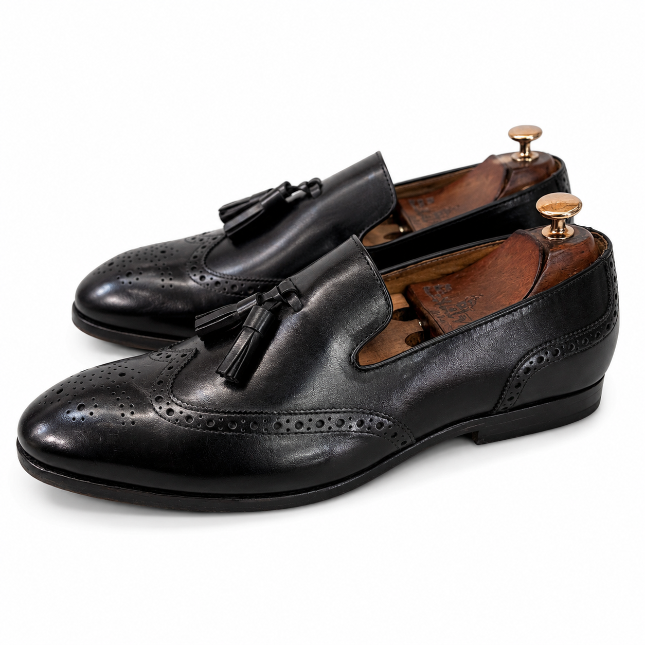 Noir Heritage Tassel Loafers
