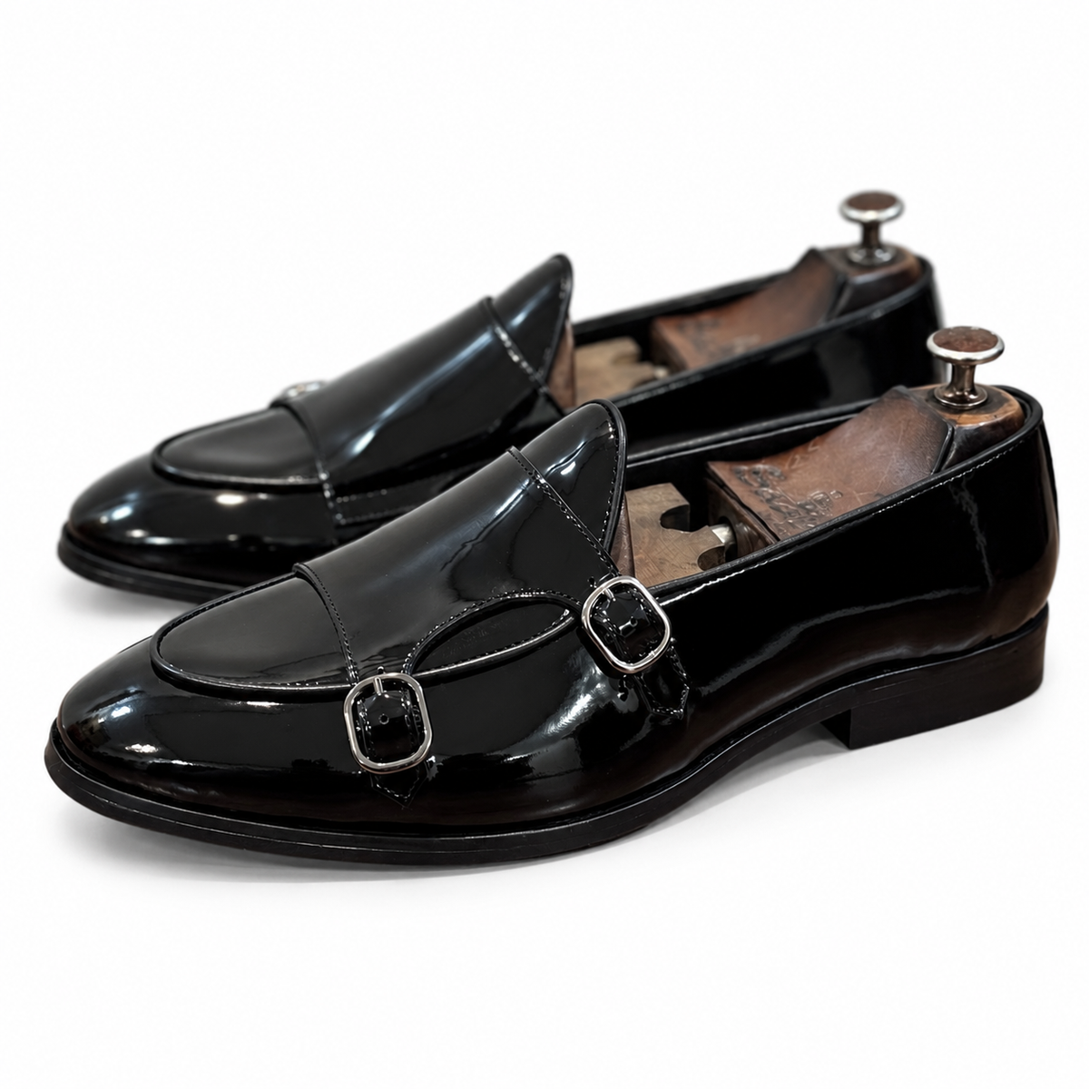 Noir Éclat Double Monk Straps
