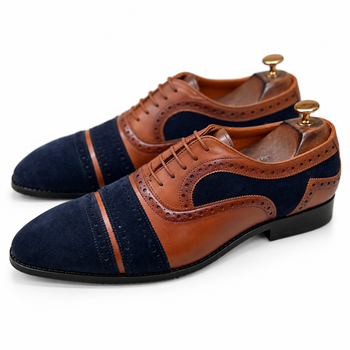 Marino Cognac Wingtip Brogue Shoes