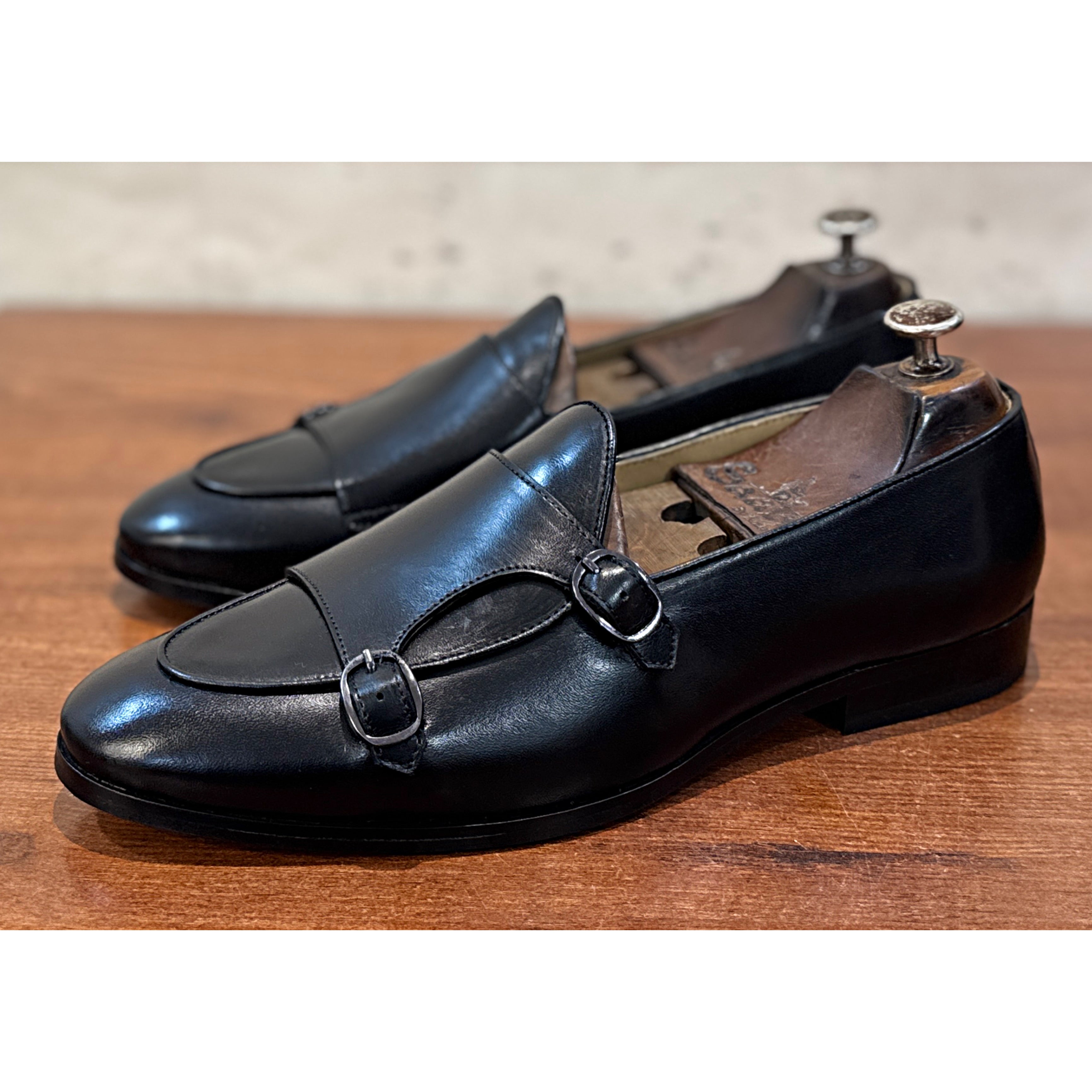 Executive Black Belgian Double Monk Loafers