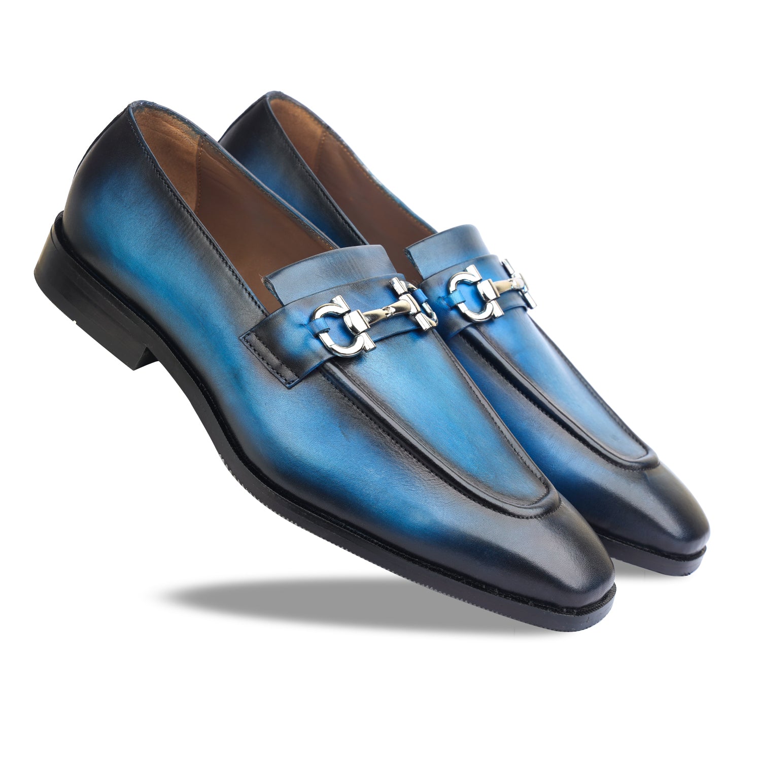 Blue Hand Patina Loafers