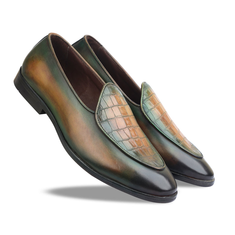 Belgian Loafers Tan Green