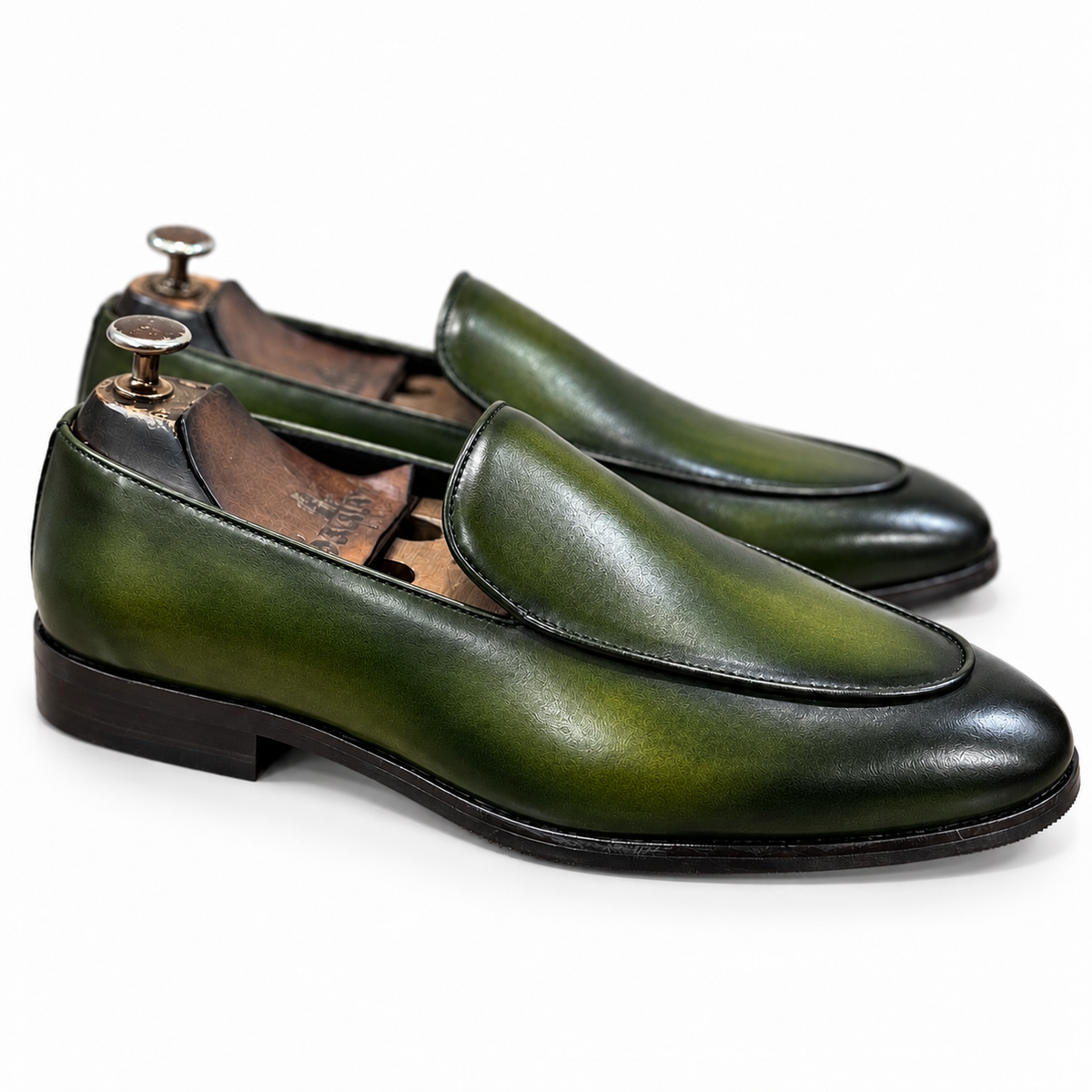 Verde Imperiale Apron-Toe Loafers