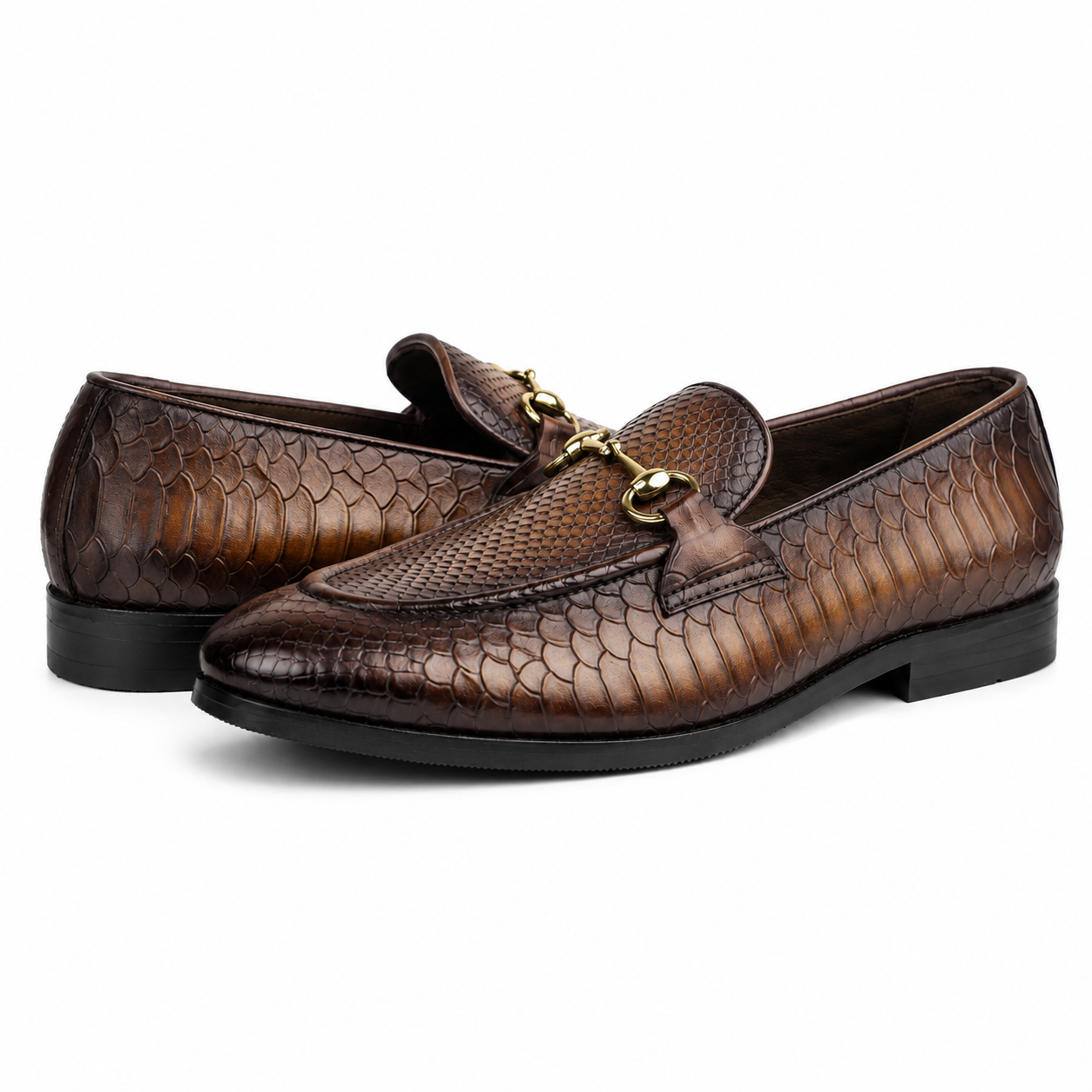 The Kensington Python Horsebit Loafers – Cognac Brown