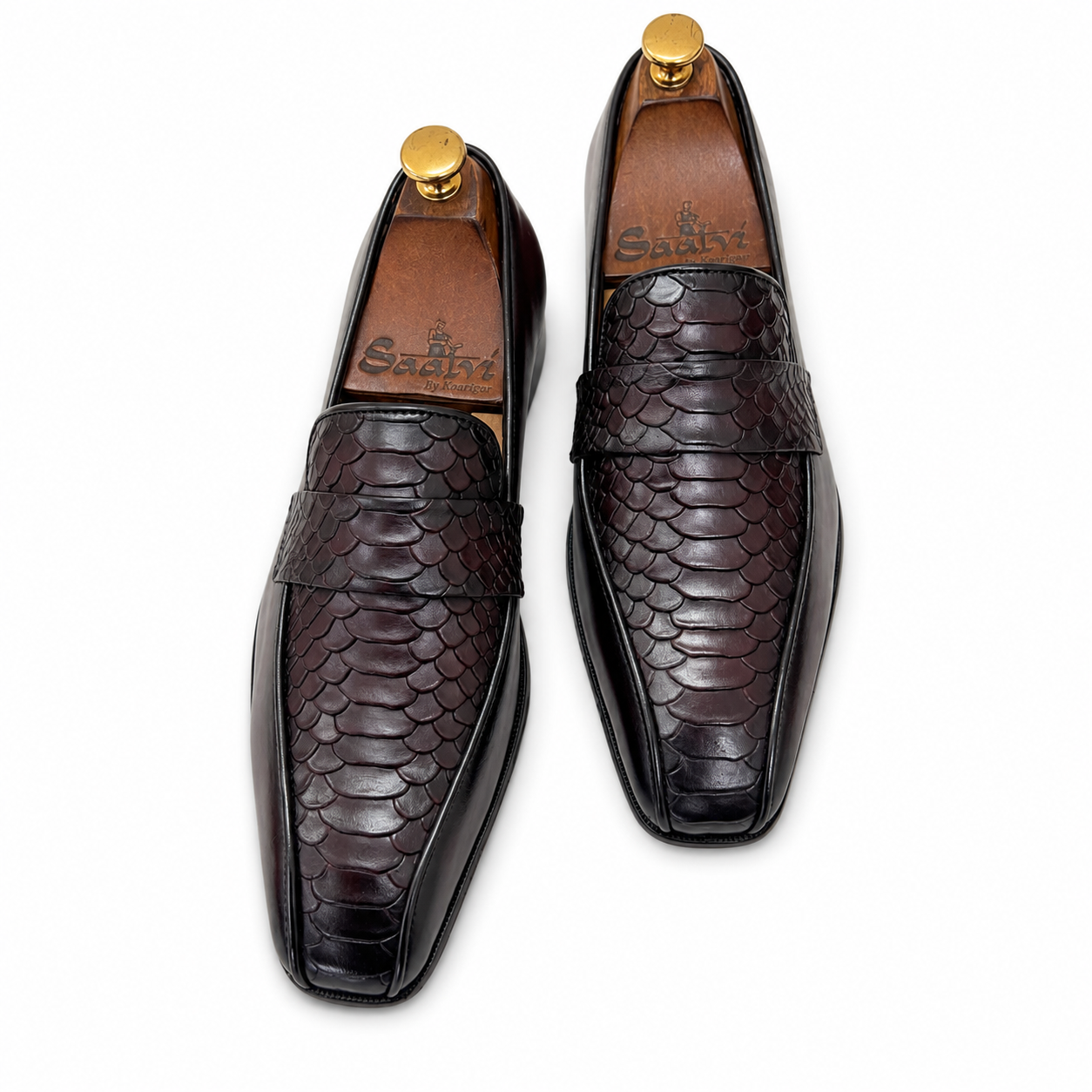 Python Leather Loafers Wine t