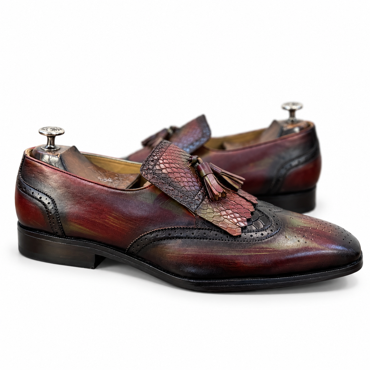 Bordeaux Verde Artisan Tassel Loafers