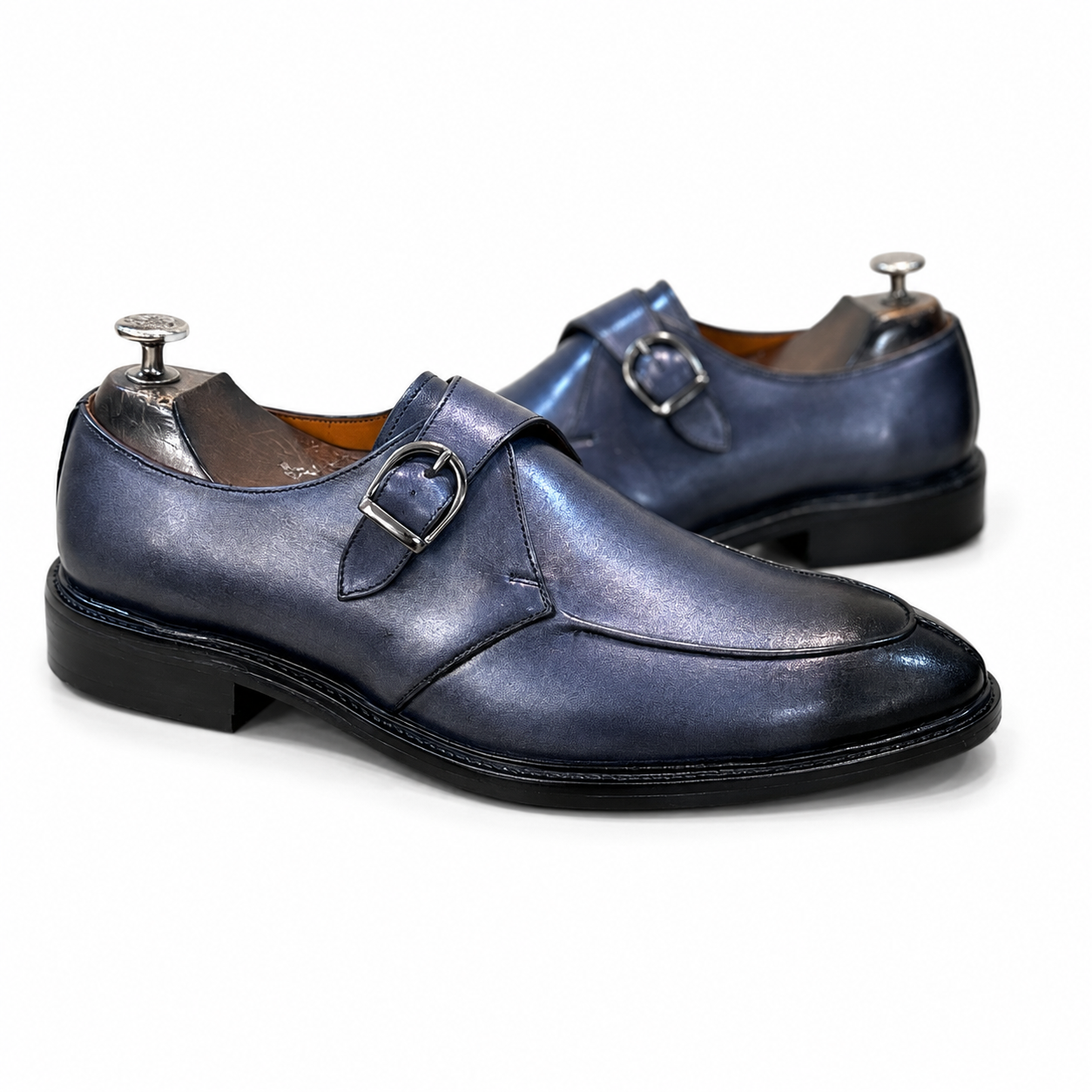 Midnight Slate Single Monk Strap Shoes