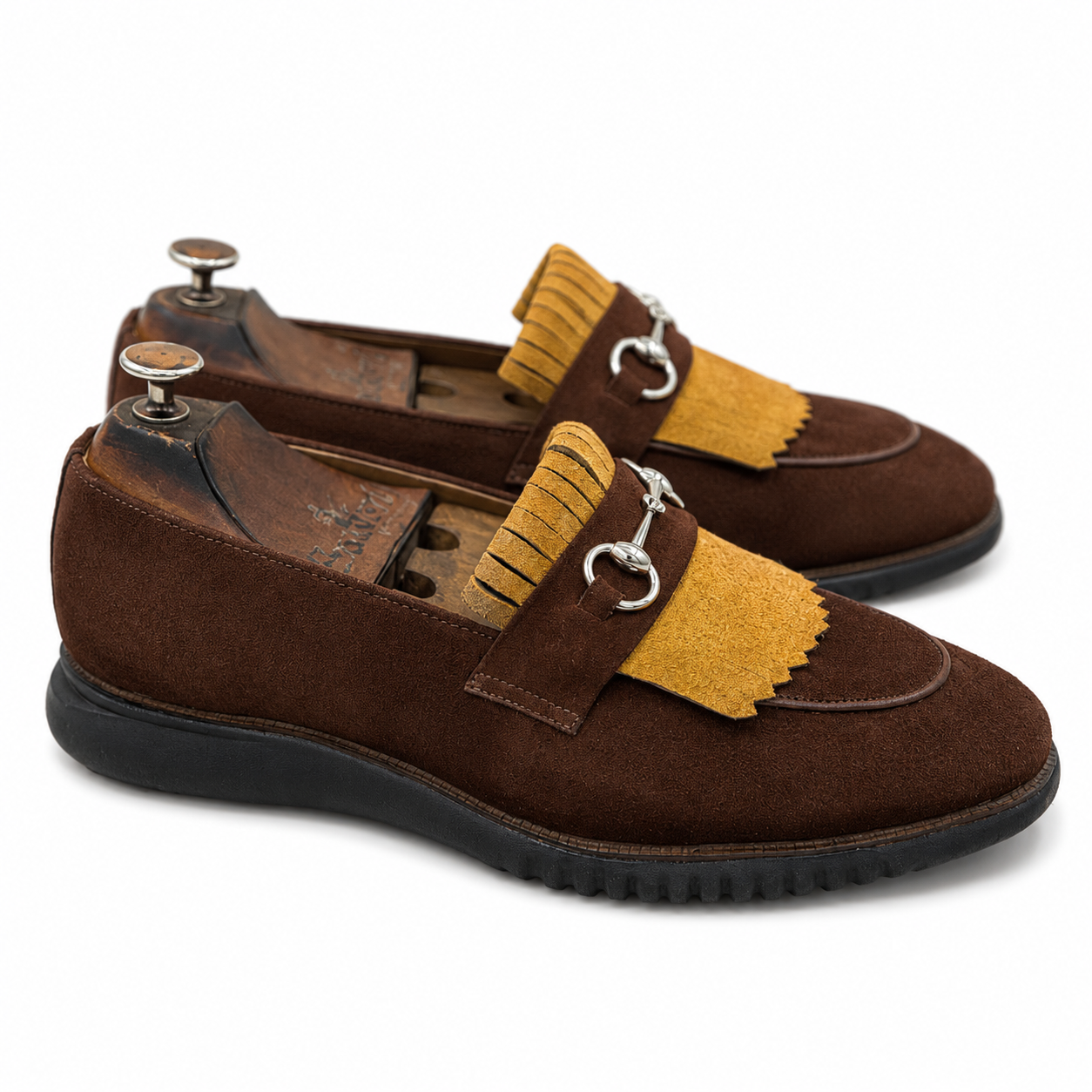 Brown Combi Horsebit Loafers Light Weight