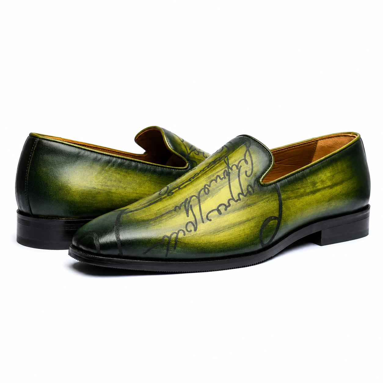 The Emerald Script Patina Loafers